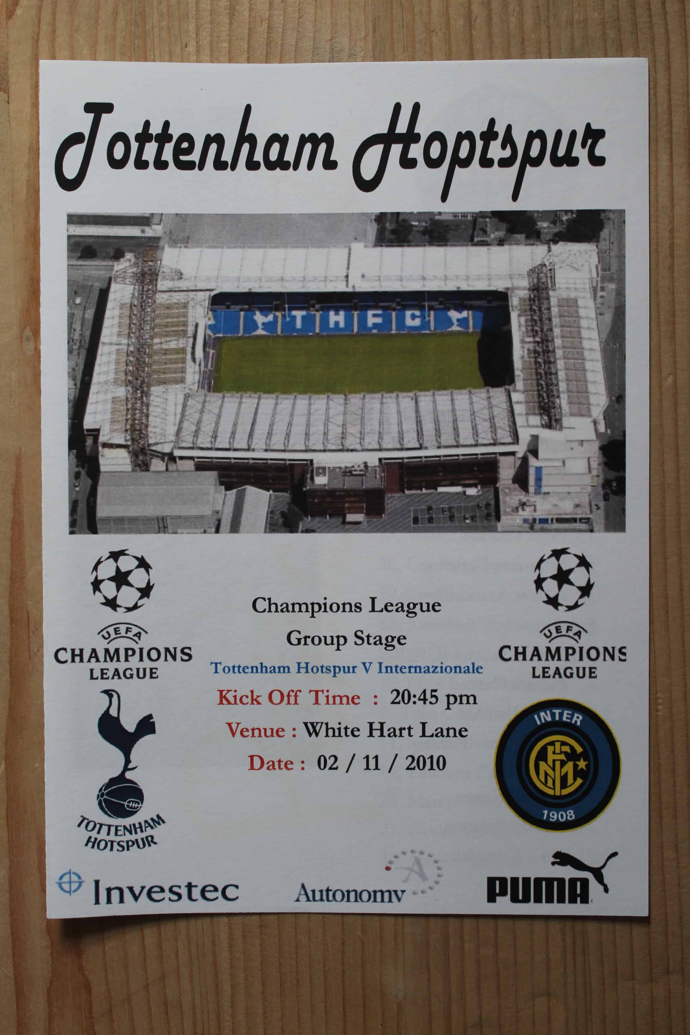 Tottenham Hotspur FC v Internazionale/Inter Milan
