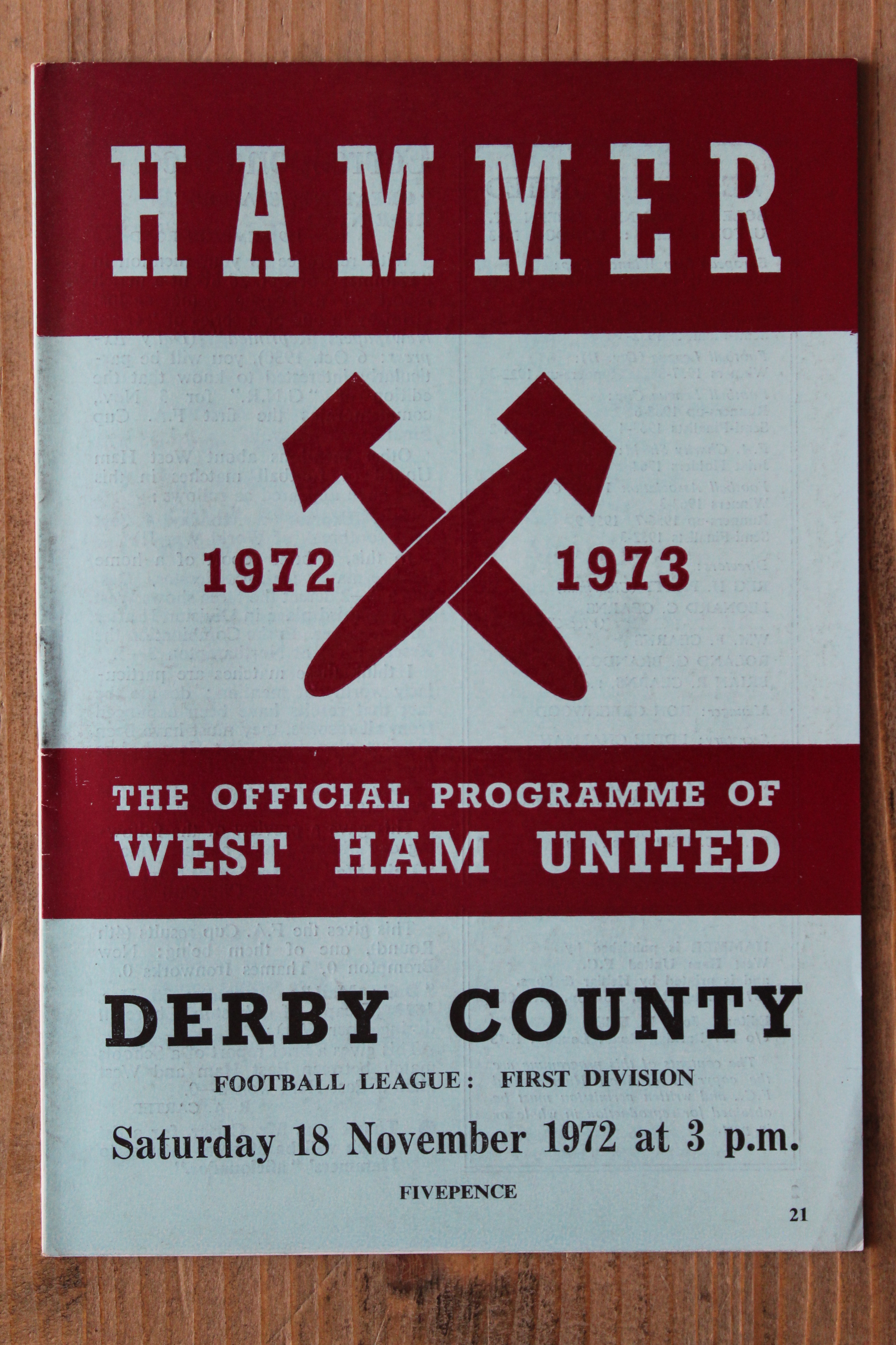 West Ham United FC v Derby County FC