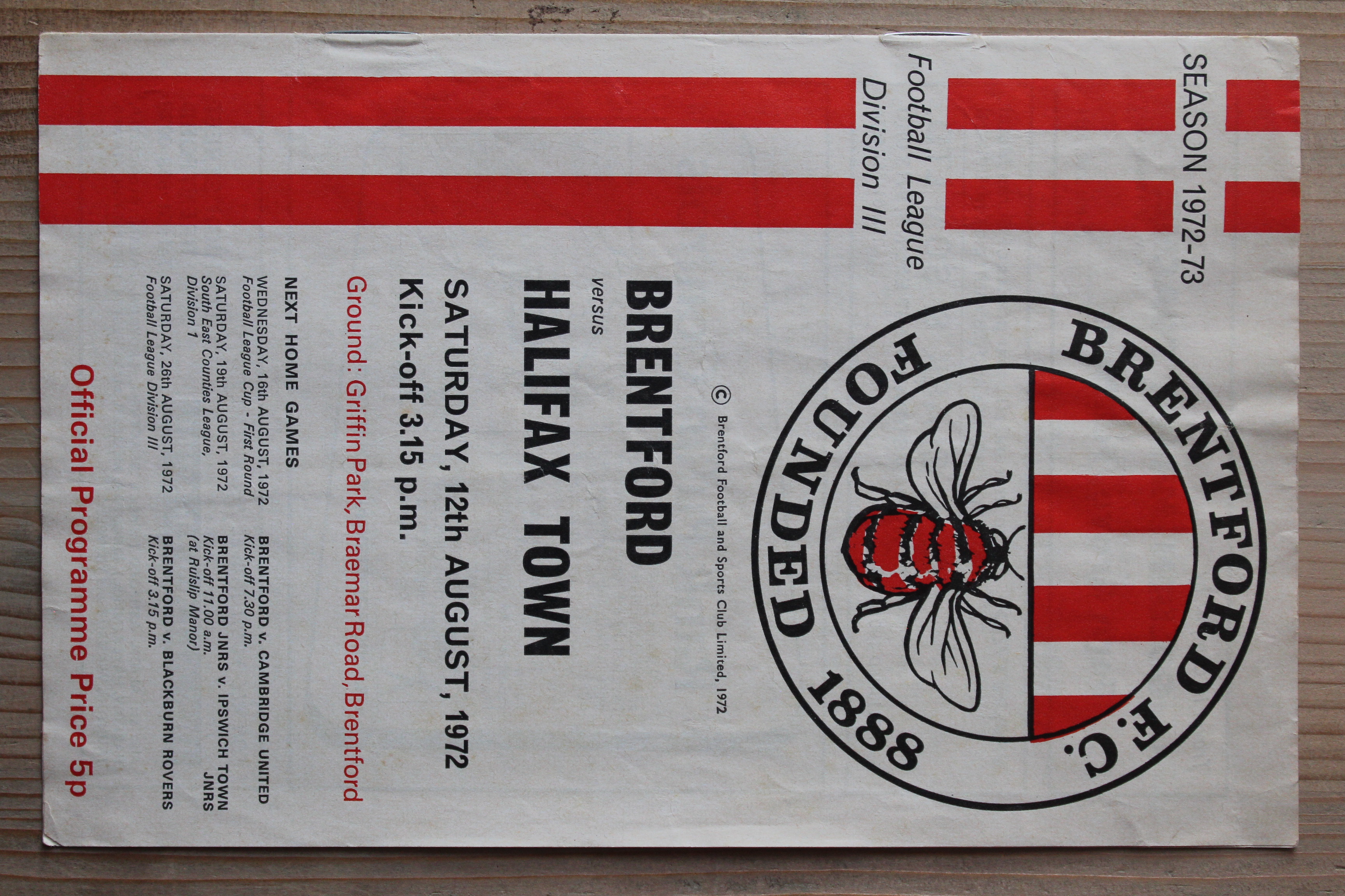 Brentford FC v Halifax Town A.F.C