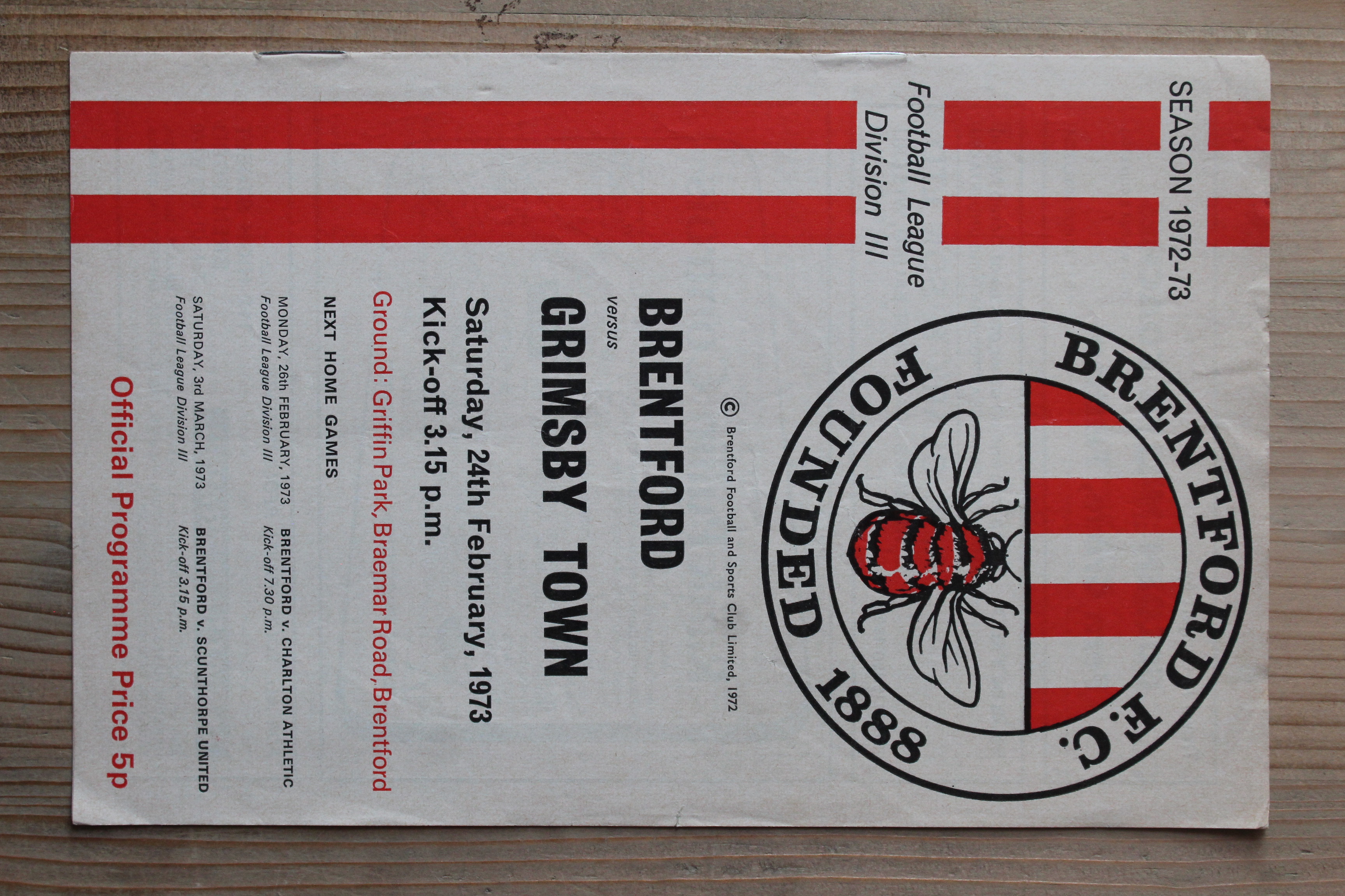 Brentford FC v Grimsby Town FC
