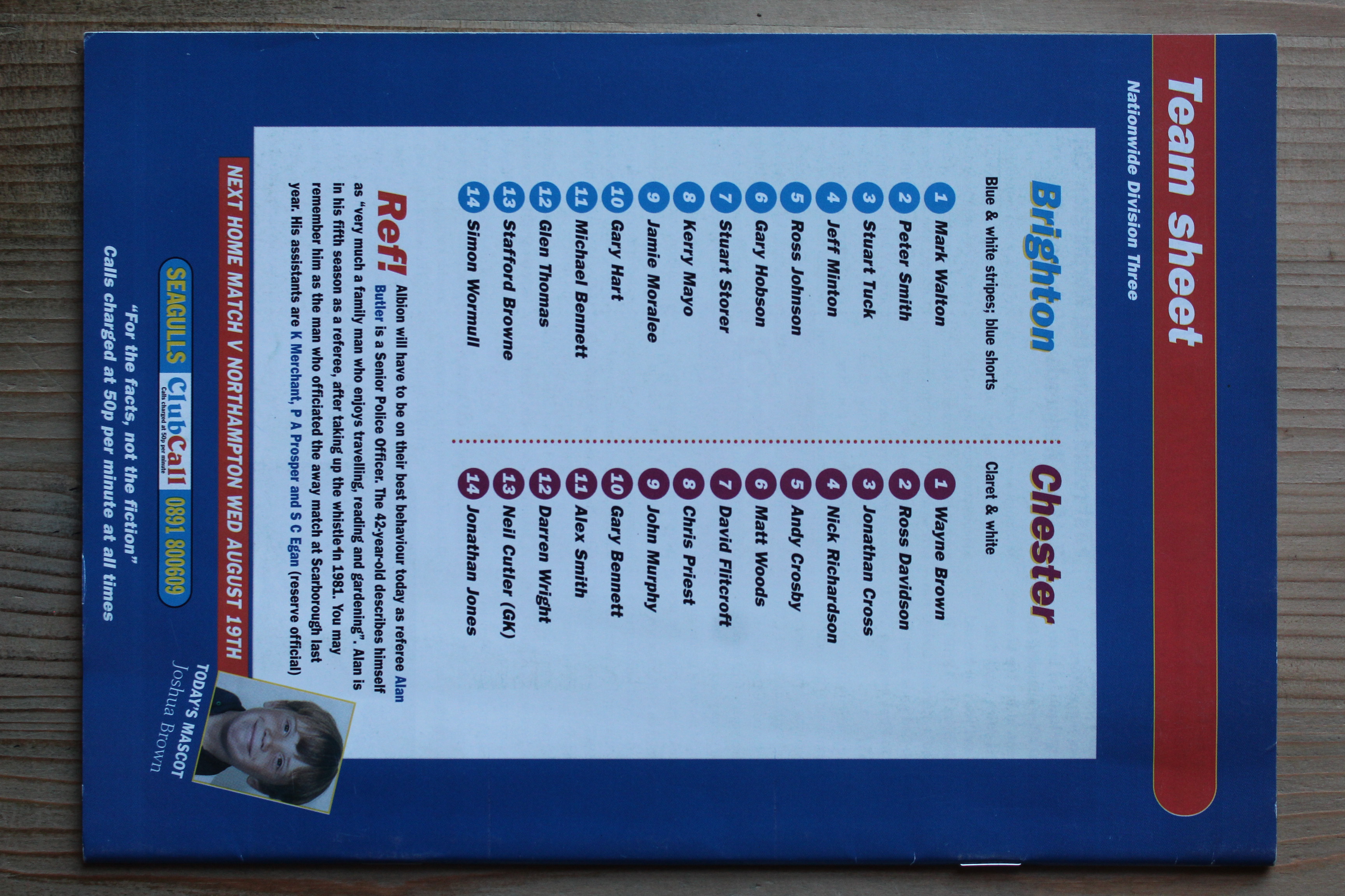 Brighton & Hove Albion FC v Chester City FC