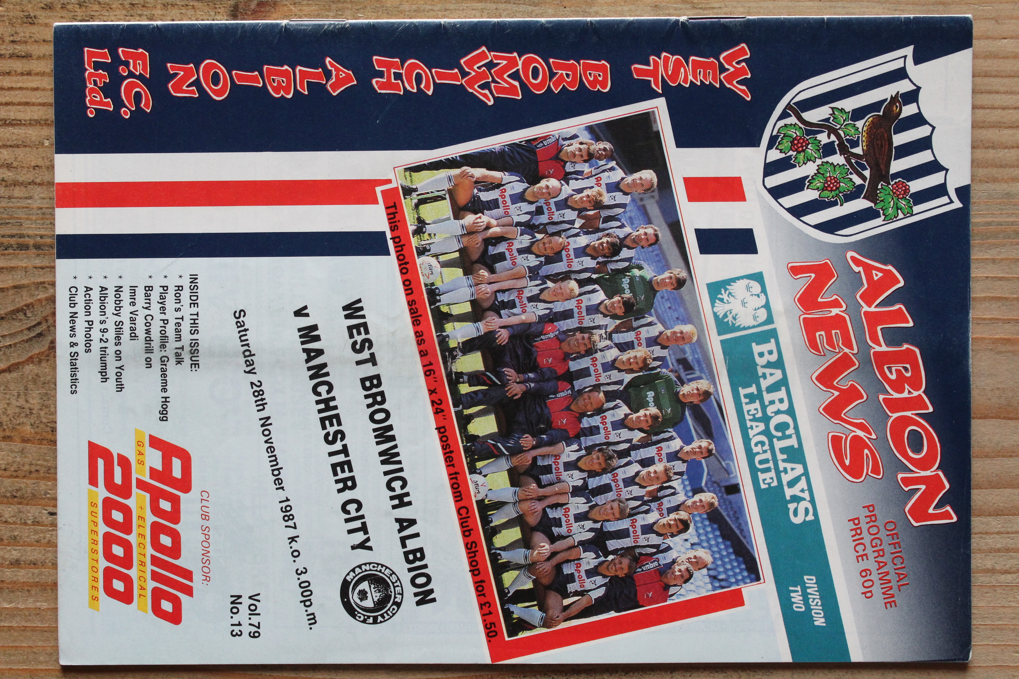 West Bromwich Albion FC  v Manchester City FC