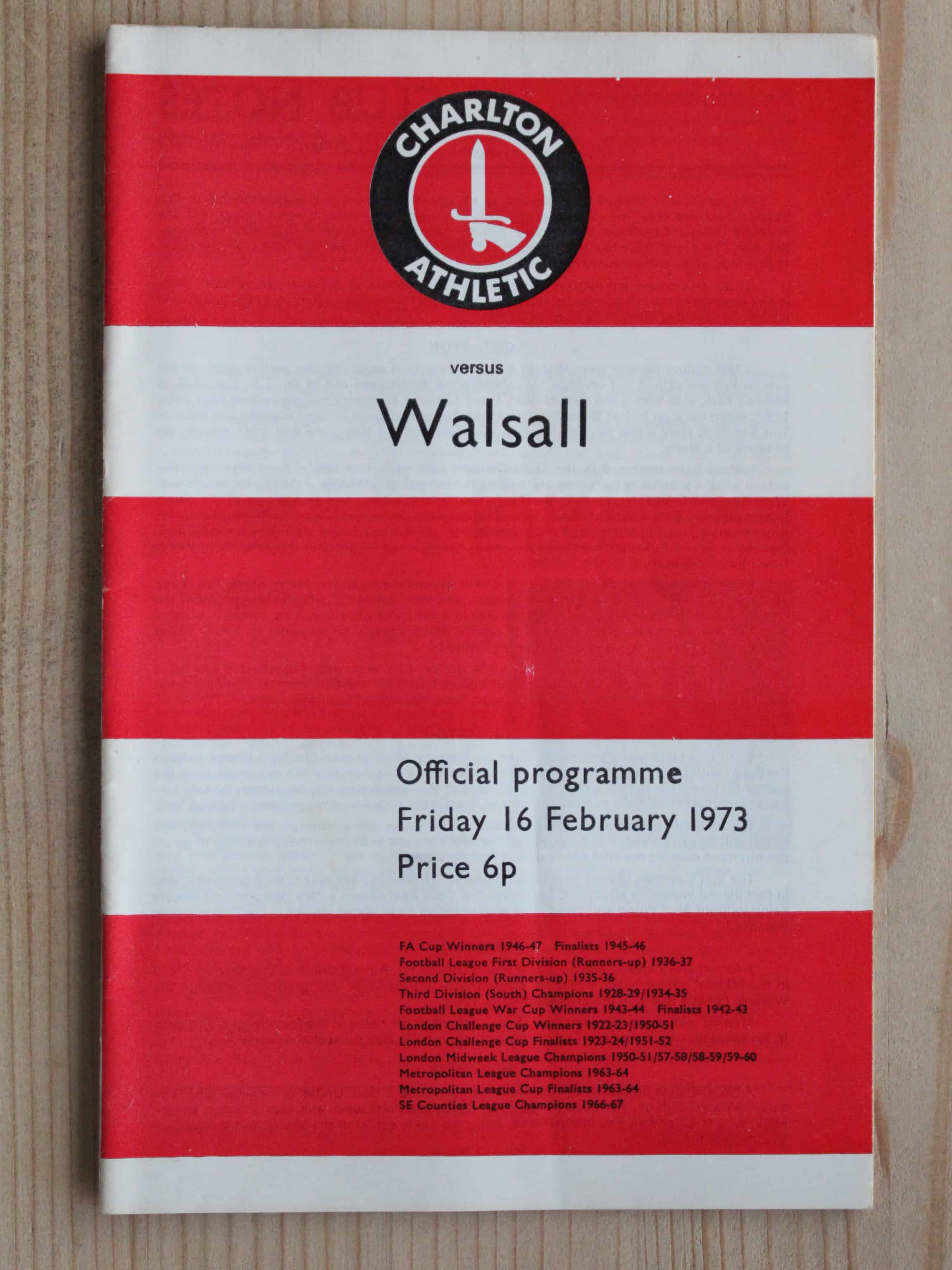 Charlton Athletic FC v Walsall FC