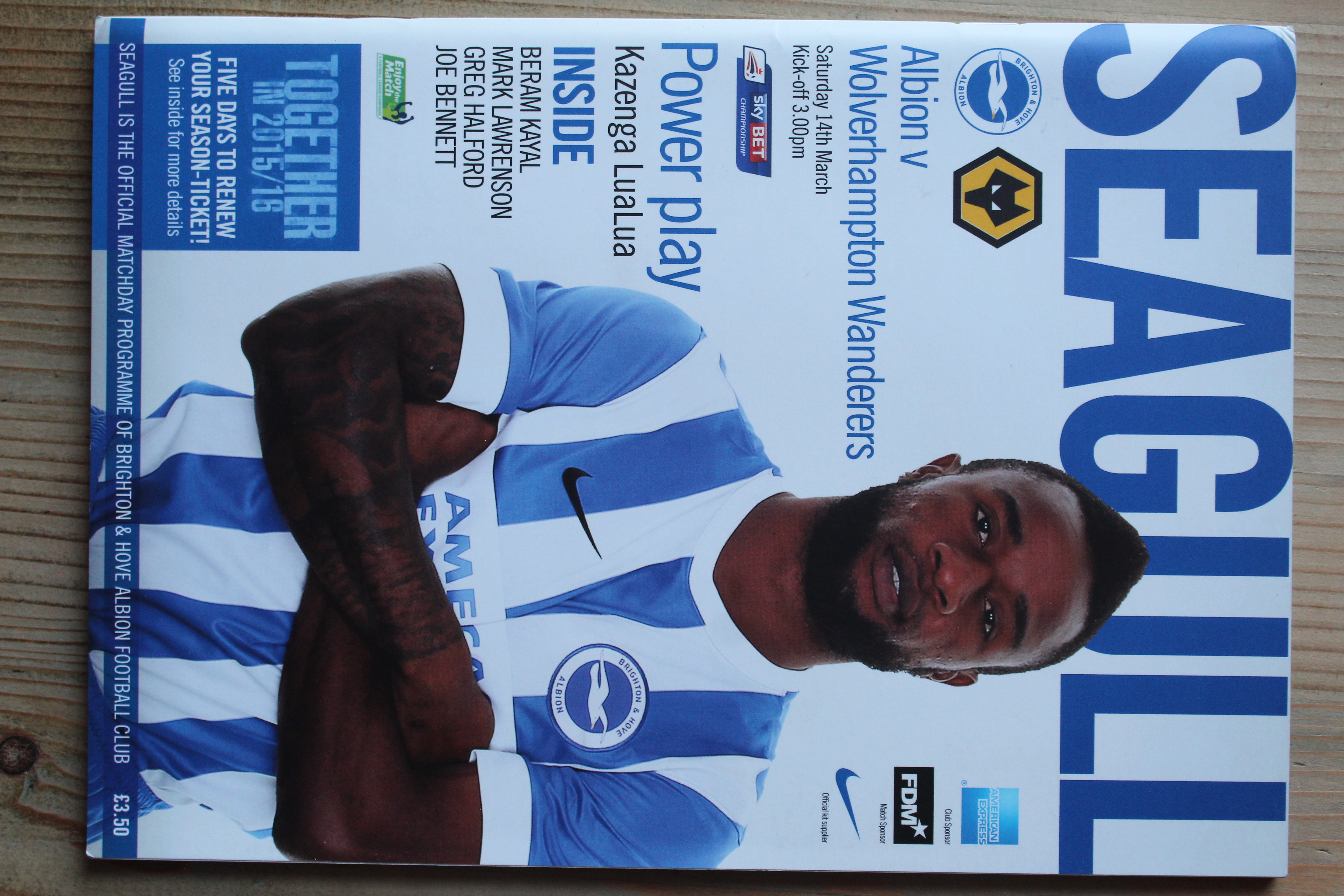Brighton & Hove Albion FC v Wolverhampton Wanderers FC