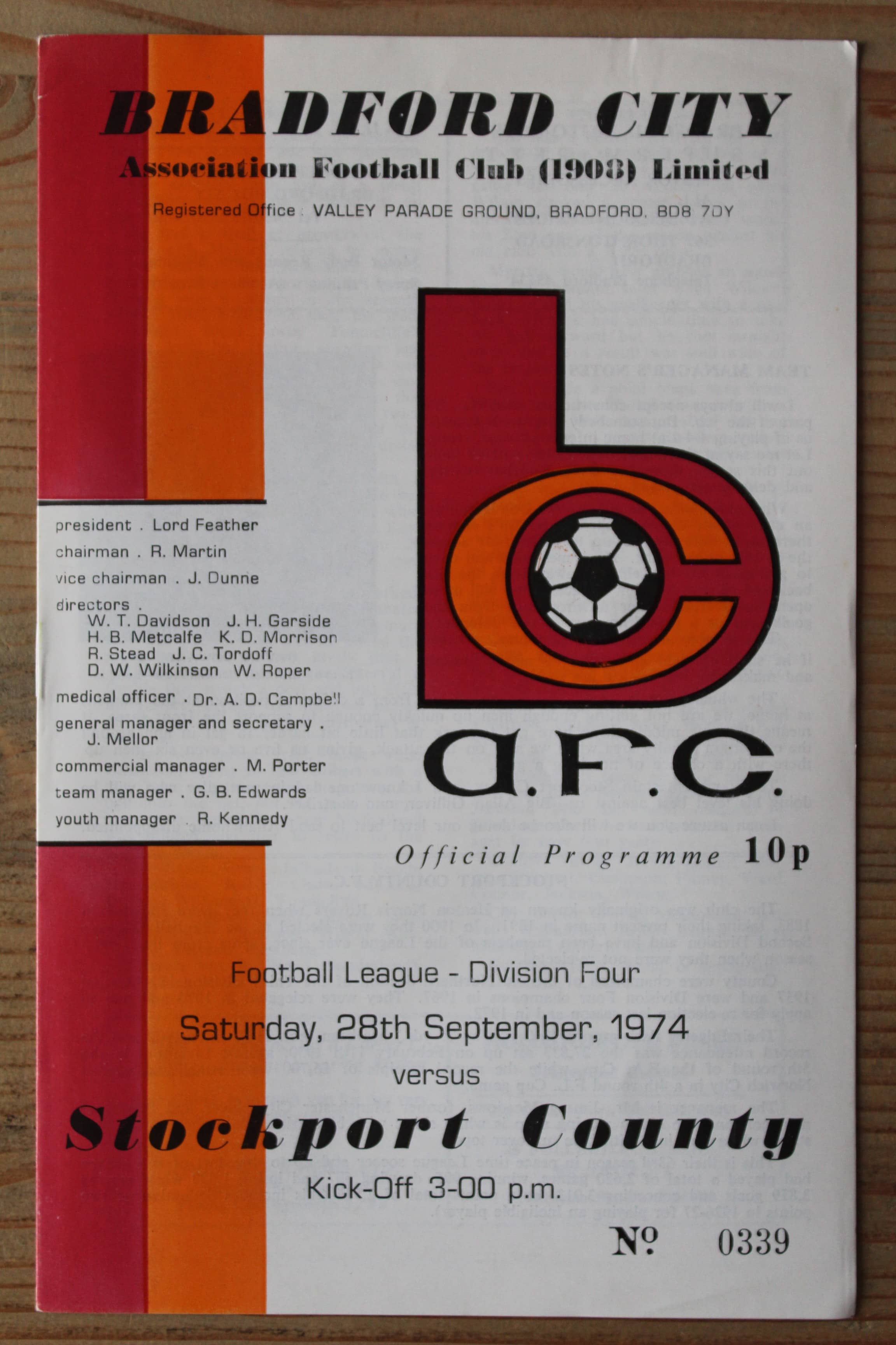 Bradford City FC v Stockport County FC