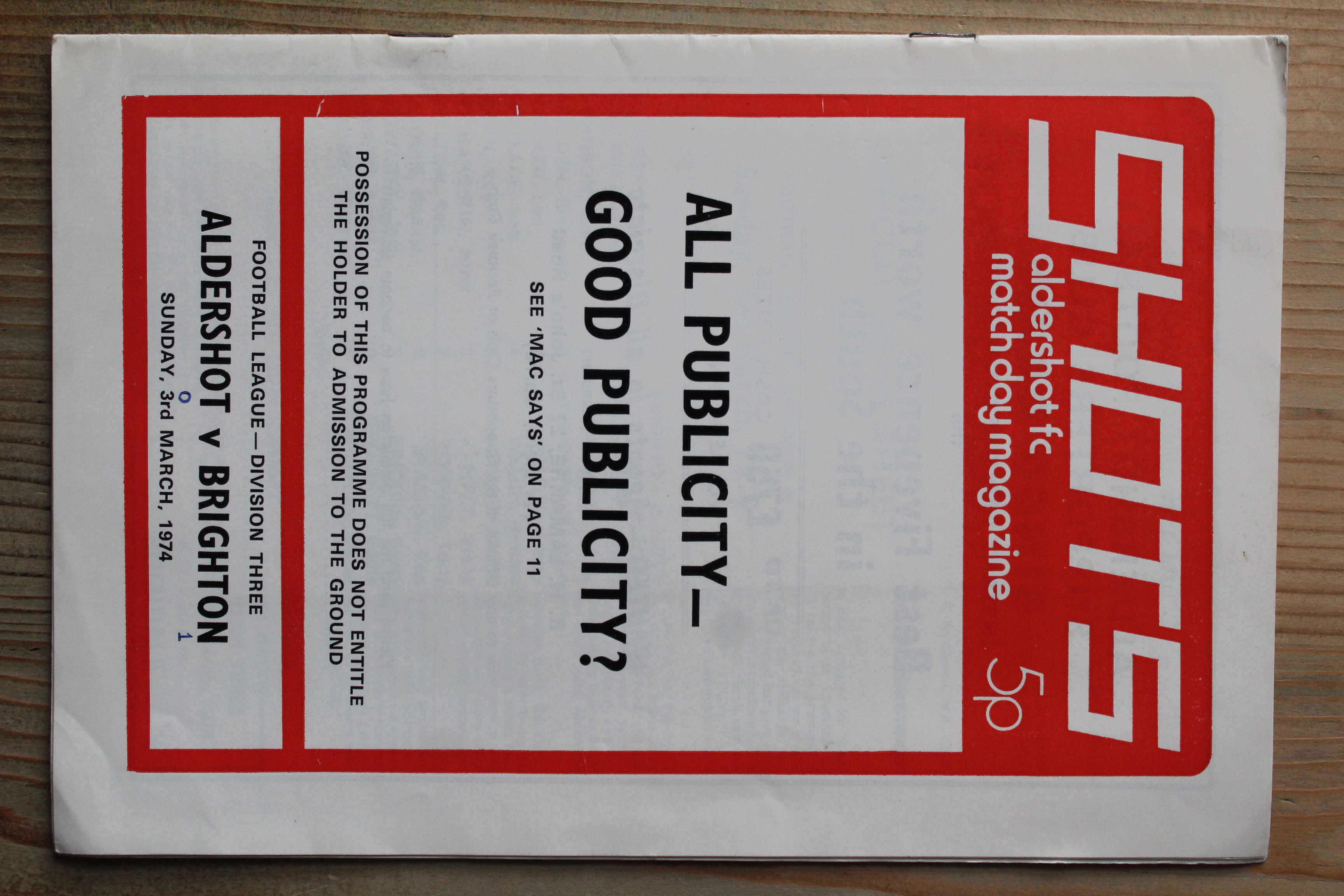 Aldershot F.C v Brighton & Hove Albion FC