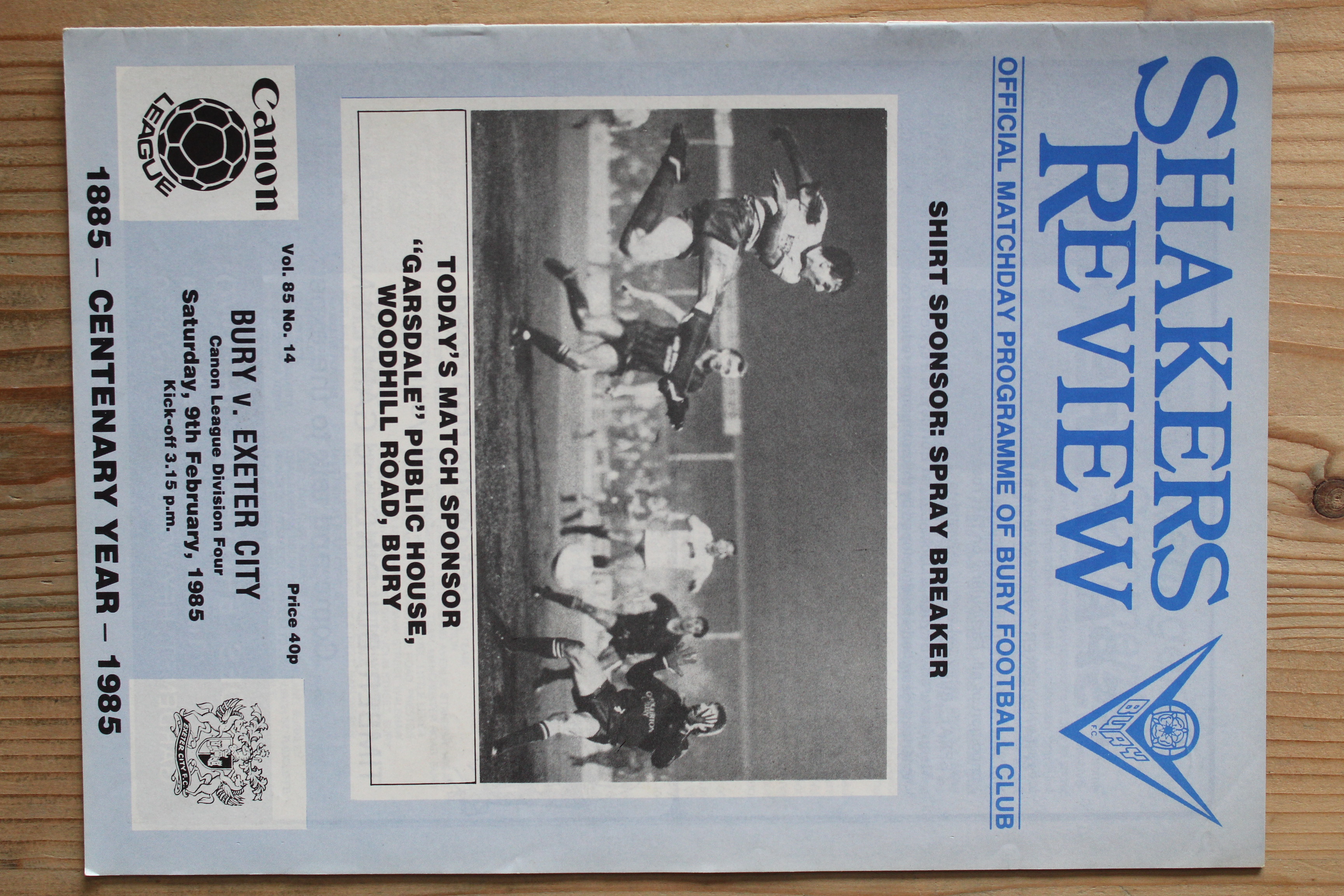 Bury FC v Exeter City FC