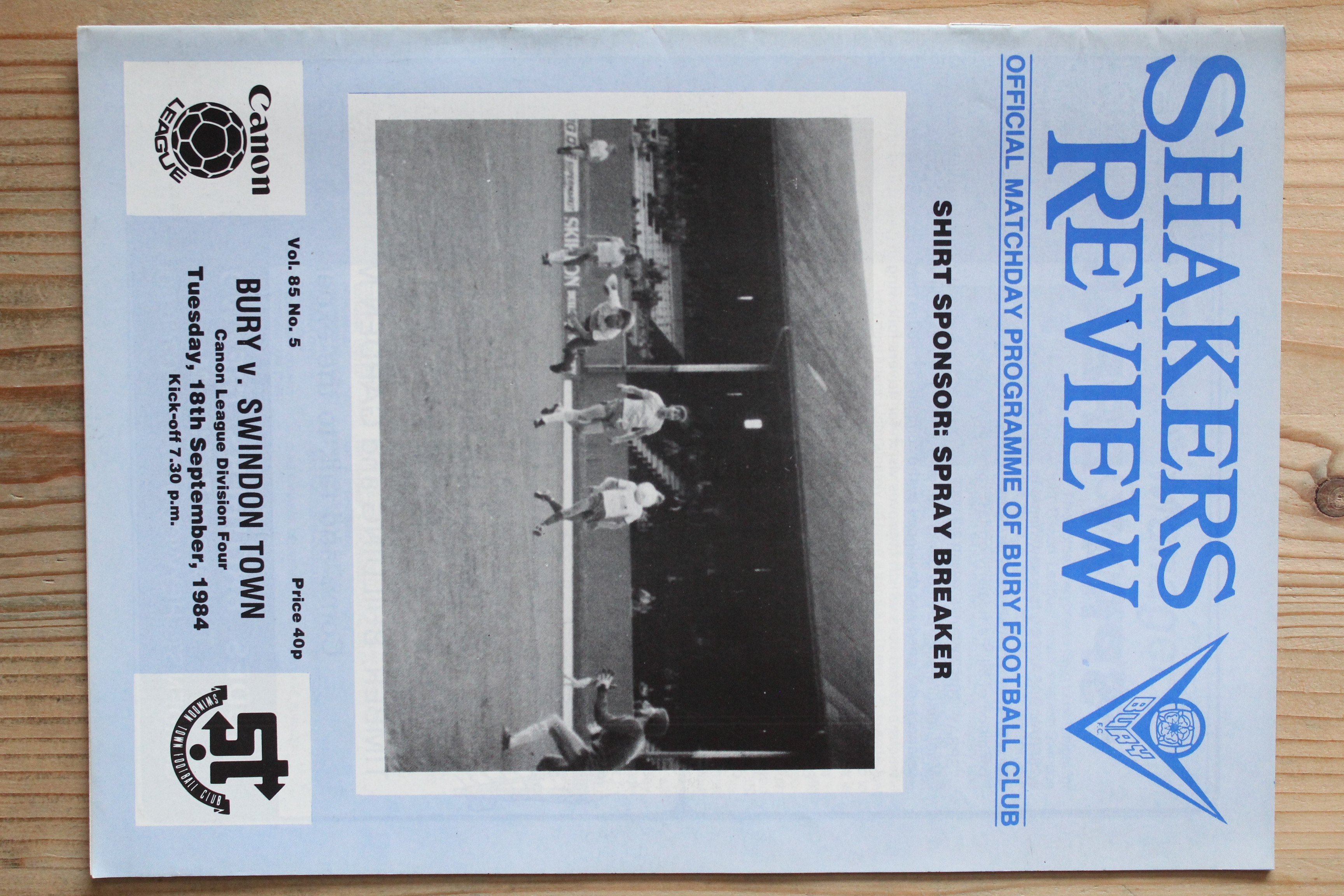 Bury FC v Swindon Town FC