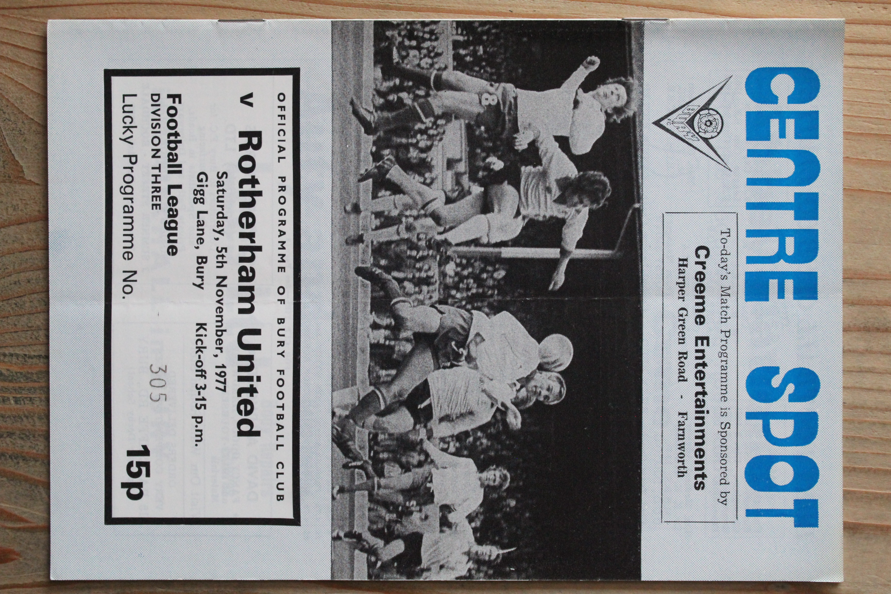 Bury FC v Rotherham United FC