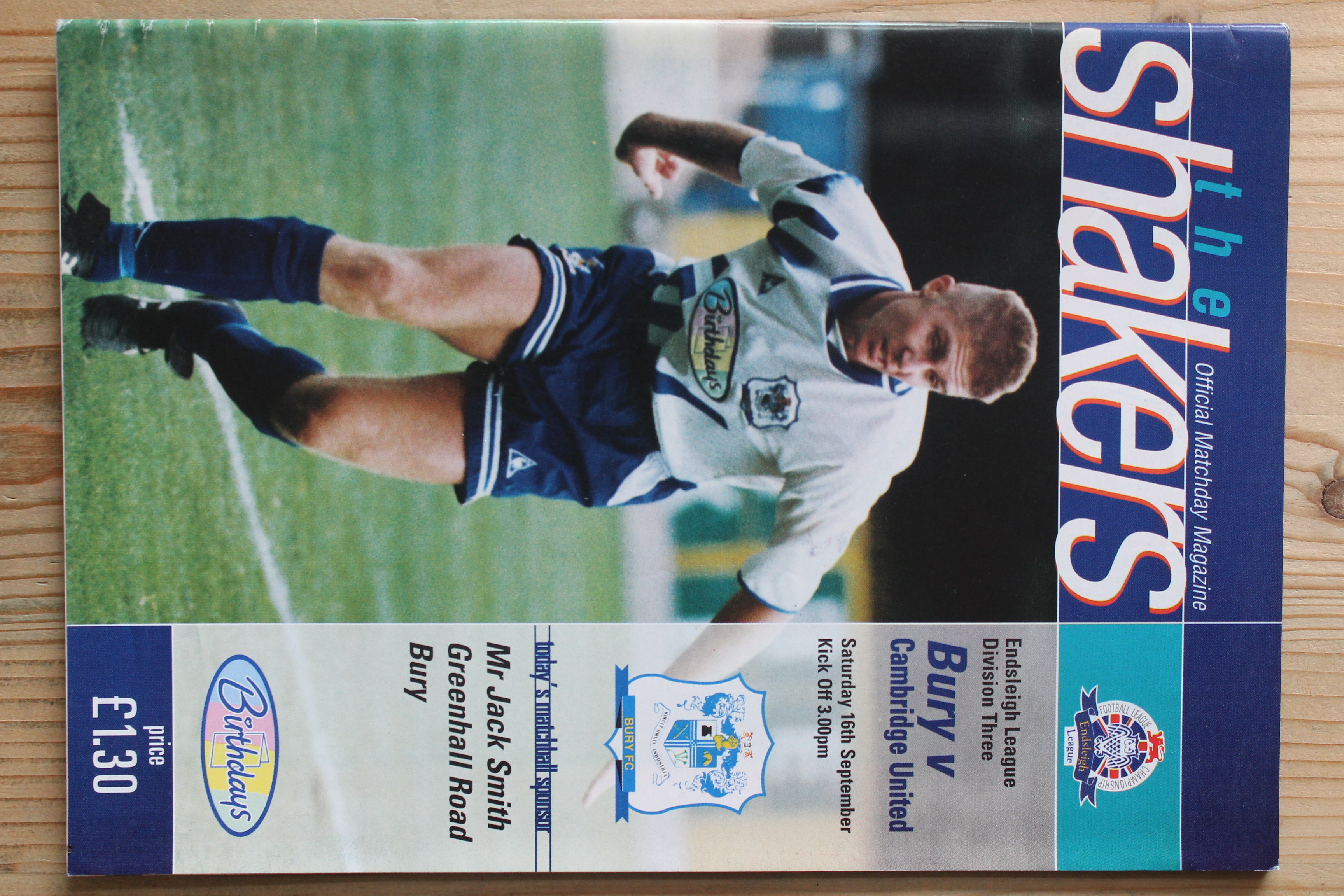 Bury FC v Cambridge United FC