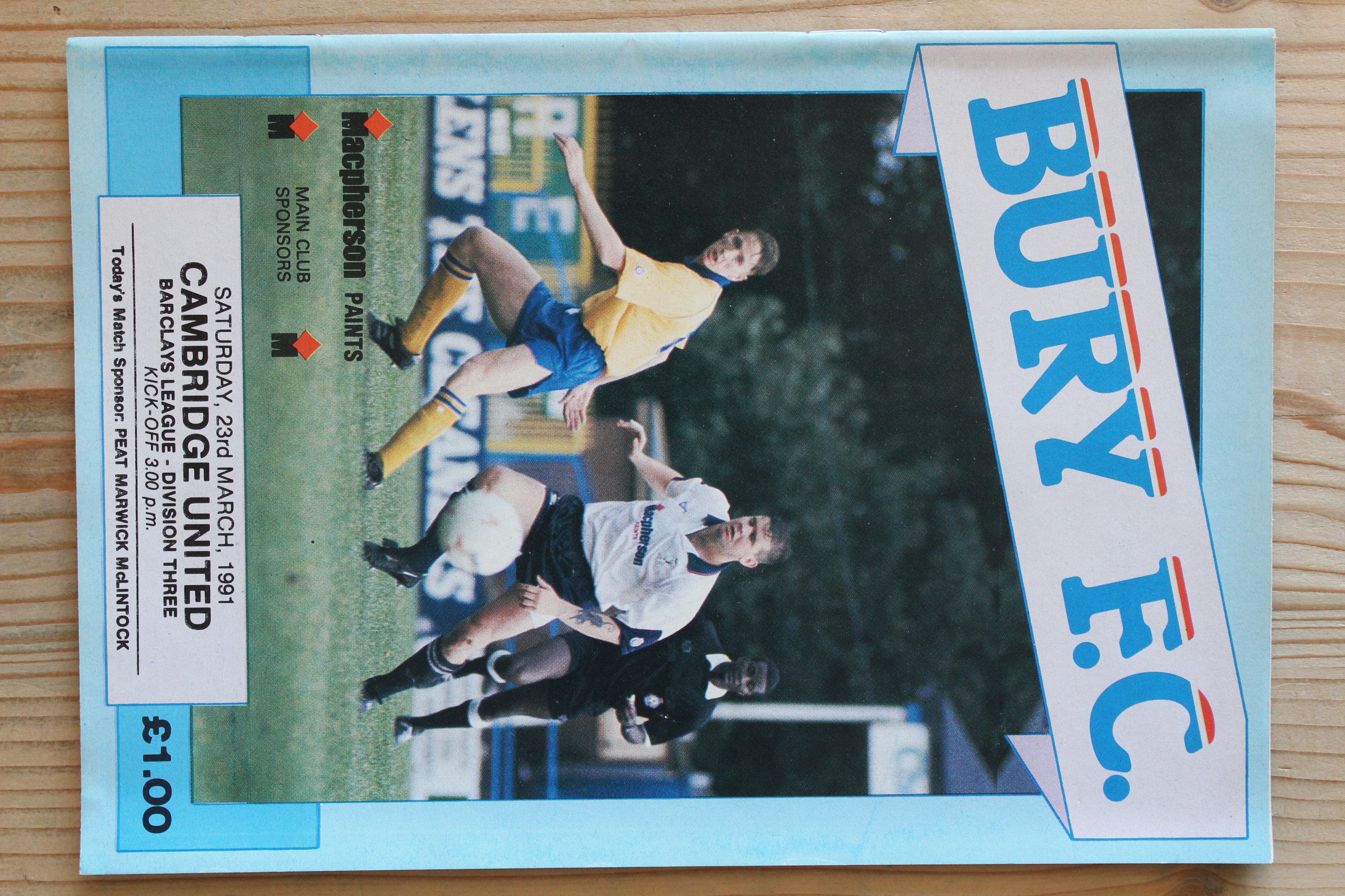 Bury FC v Cambridge United FC