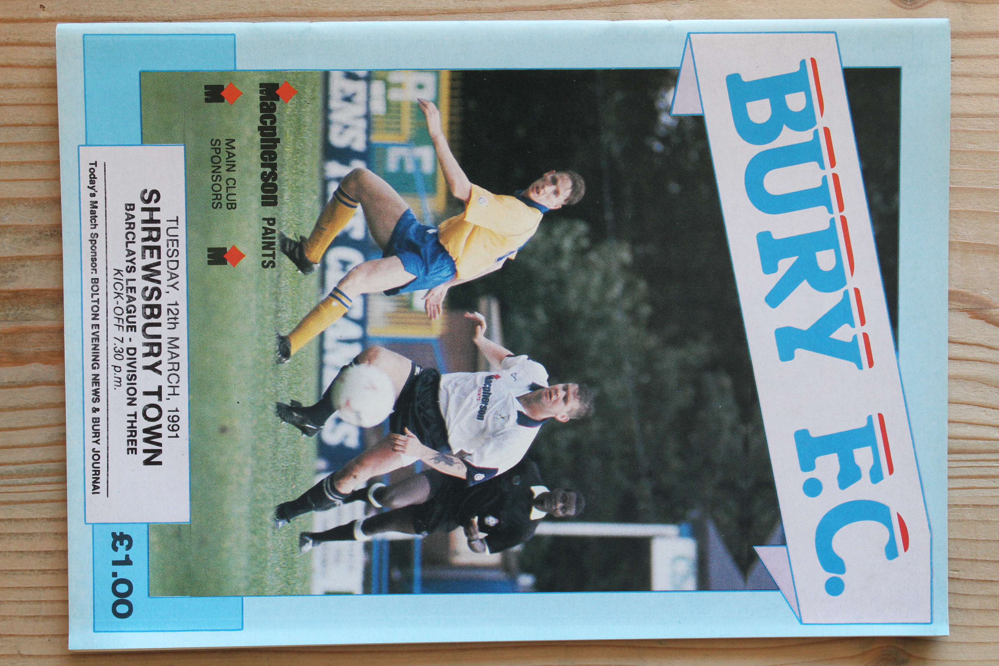 Bury FC v Shrewsbury Town FC