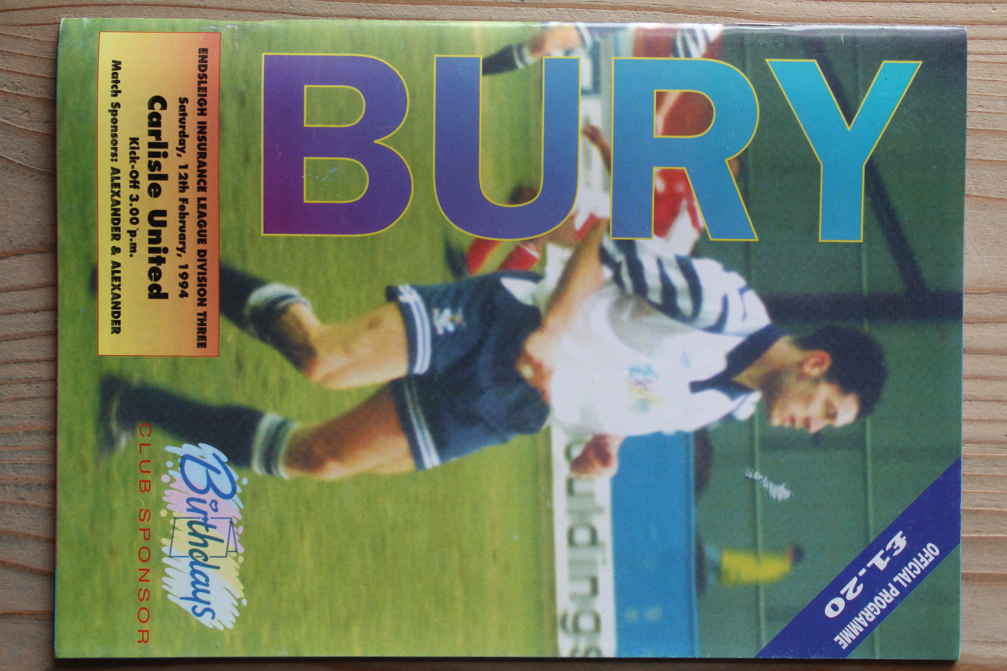 Bury FC v Carlisle United FC
