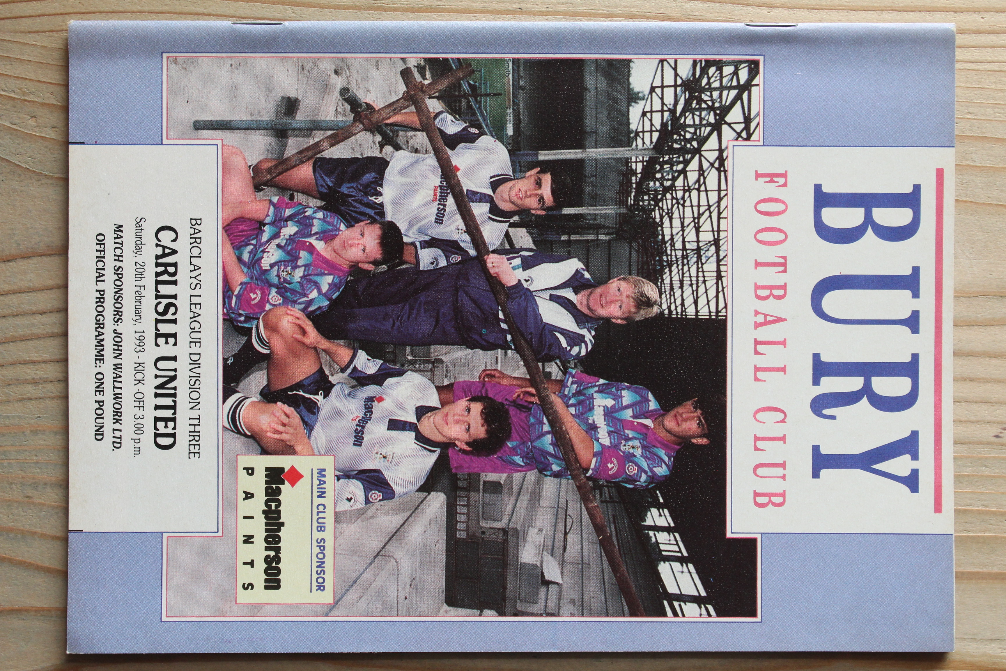 Bury FC v Carlisle United FC