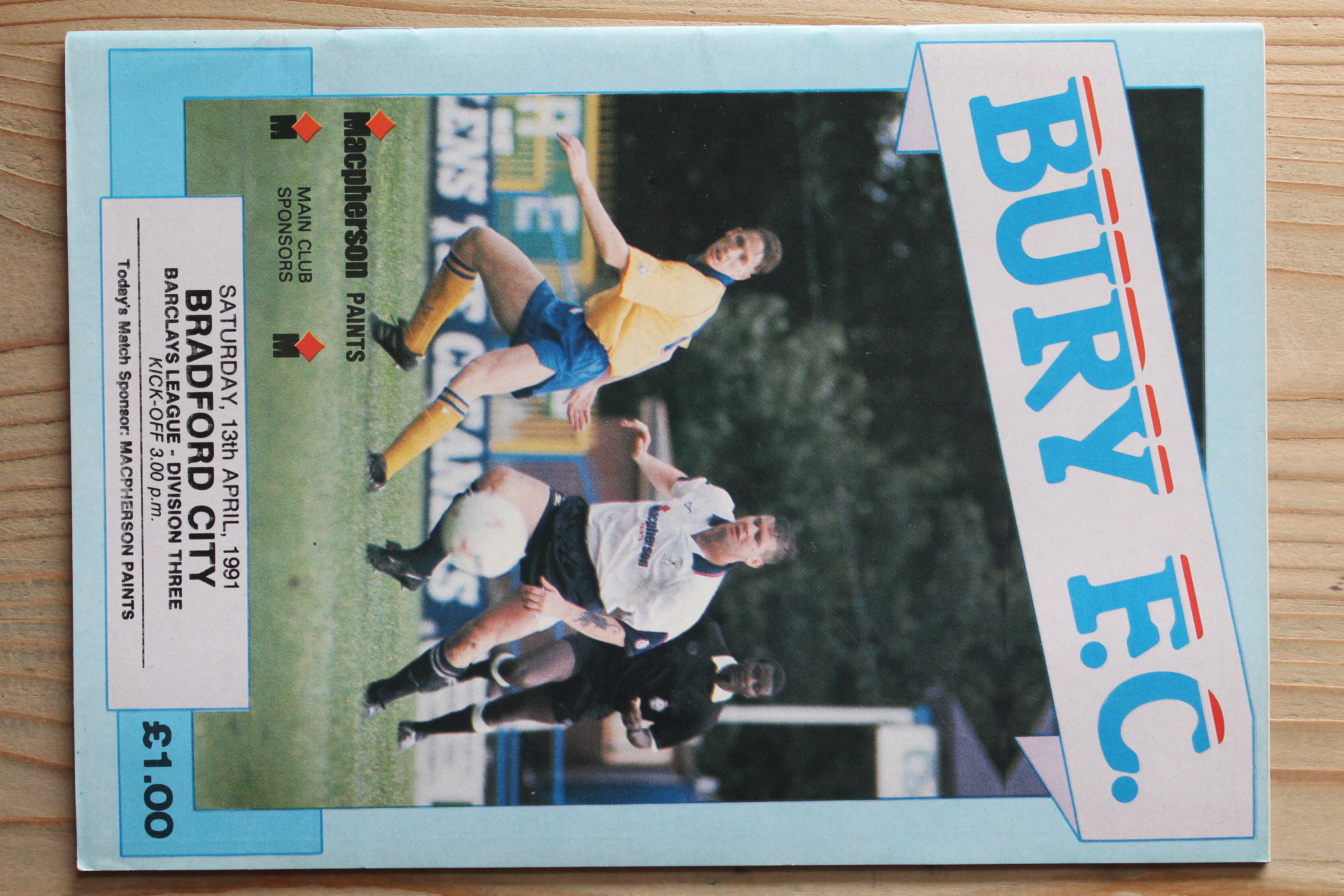 Bury FC v Bradford City FC