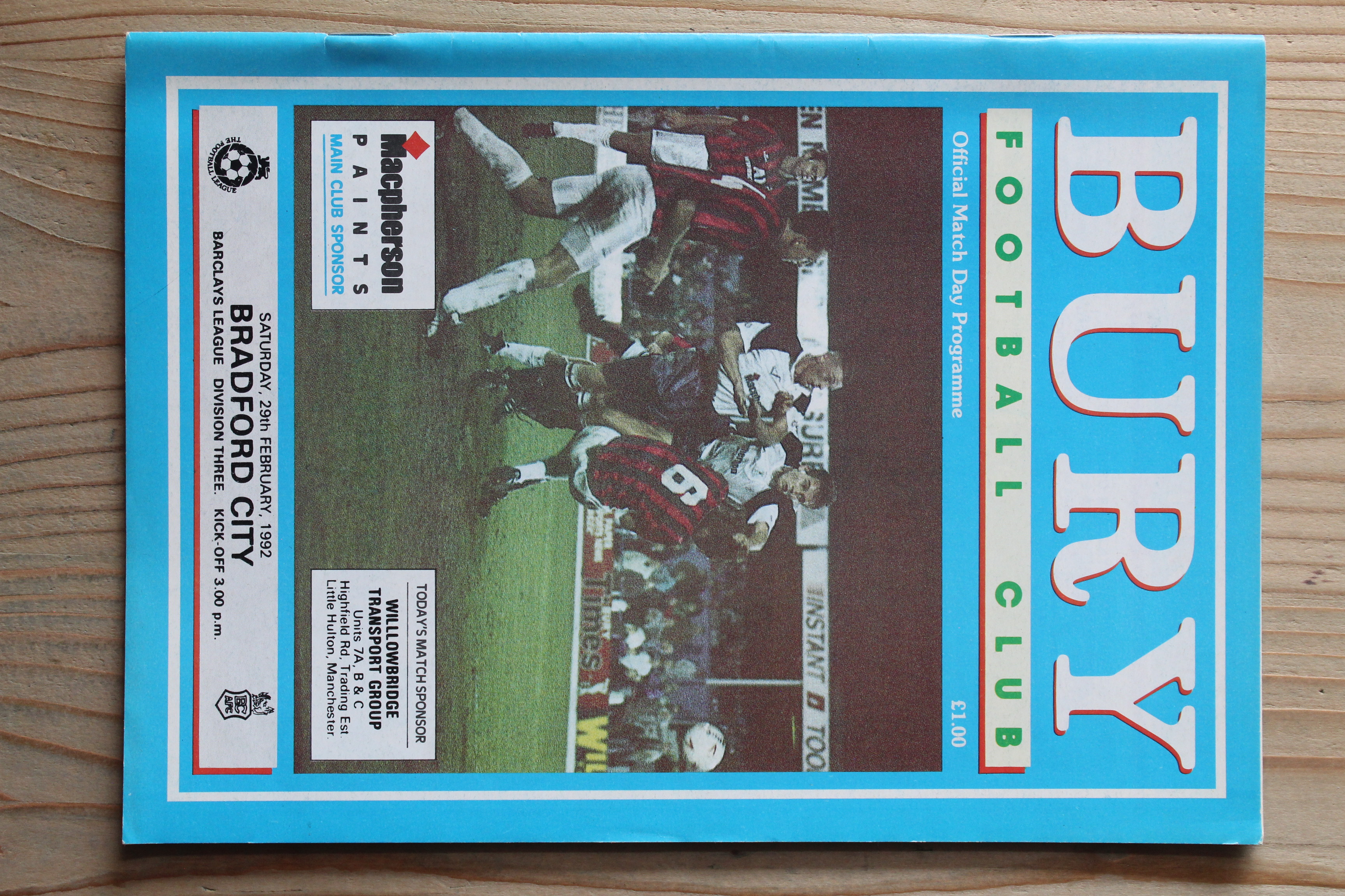 Bury FC v Bradford City FC