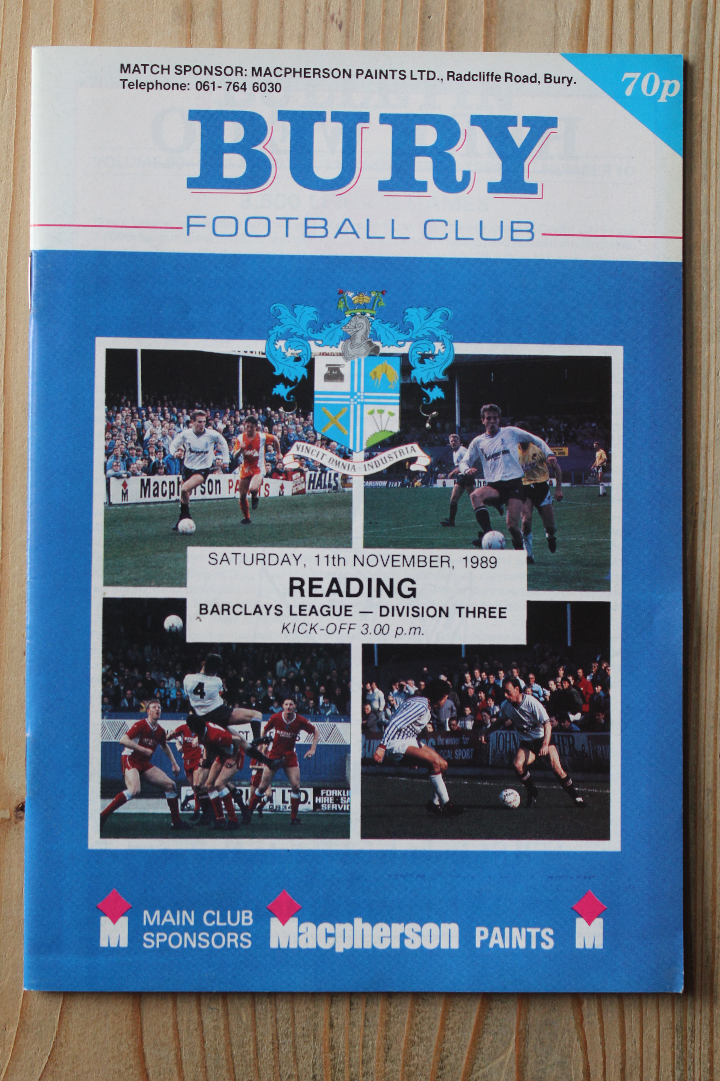 Bury FC v Reading FC