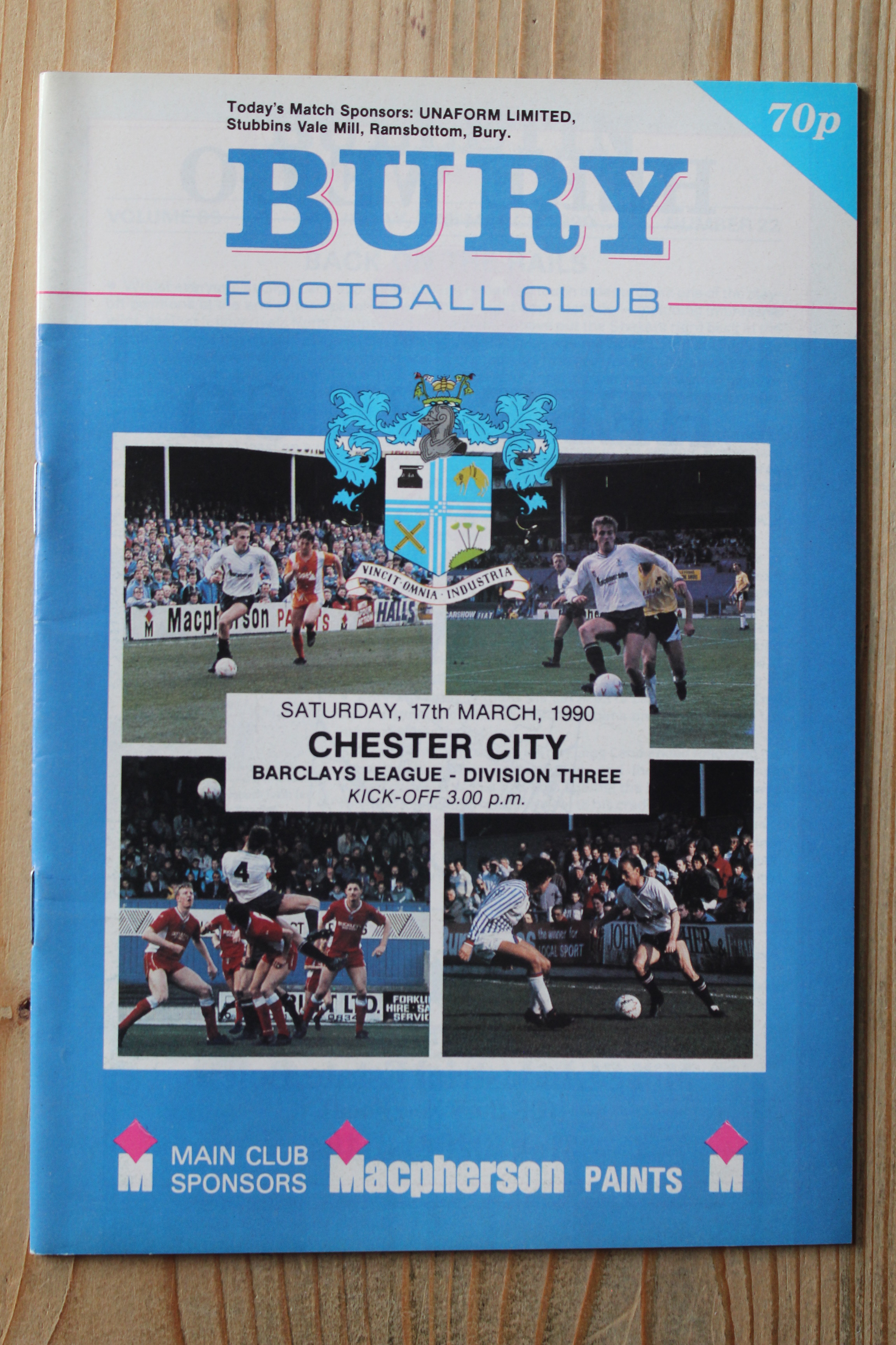 Bury FC v Chester City FC