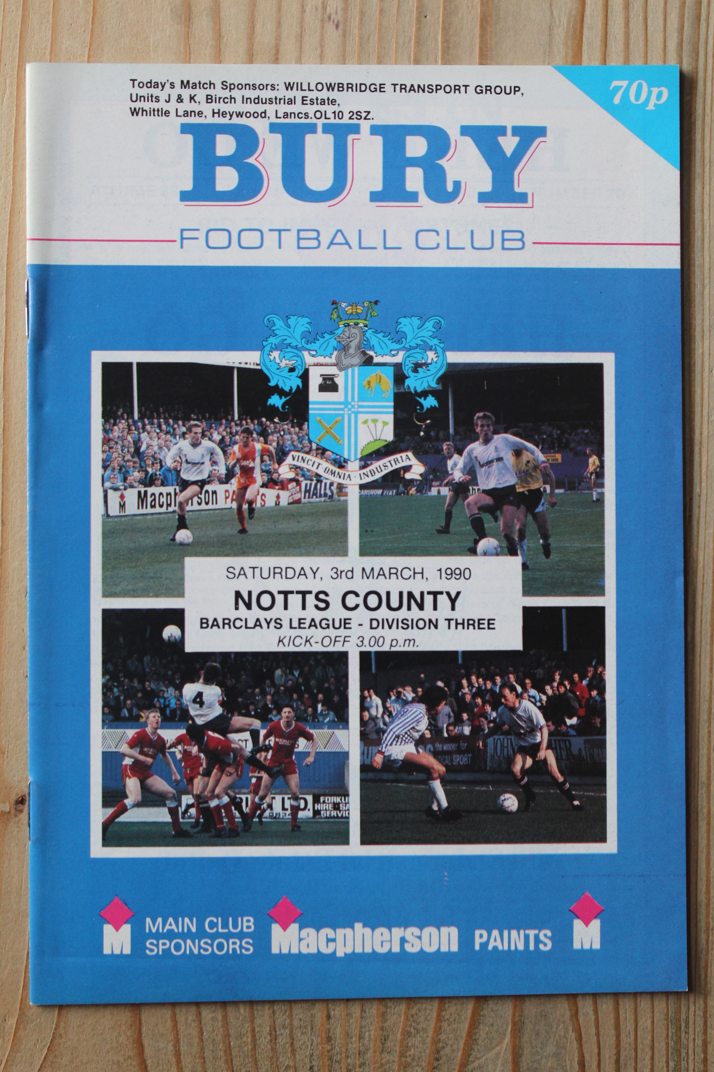 Bury FC v Notts County FC