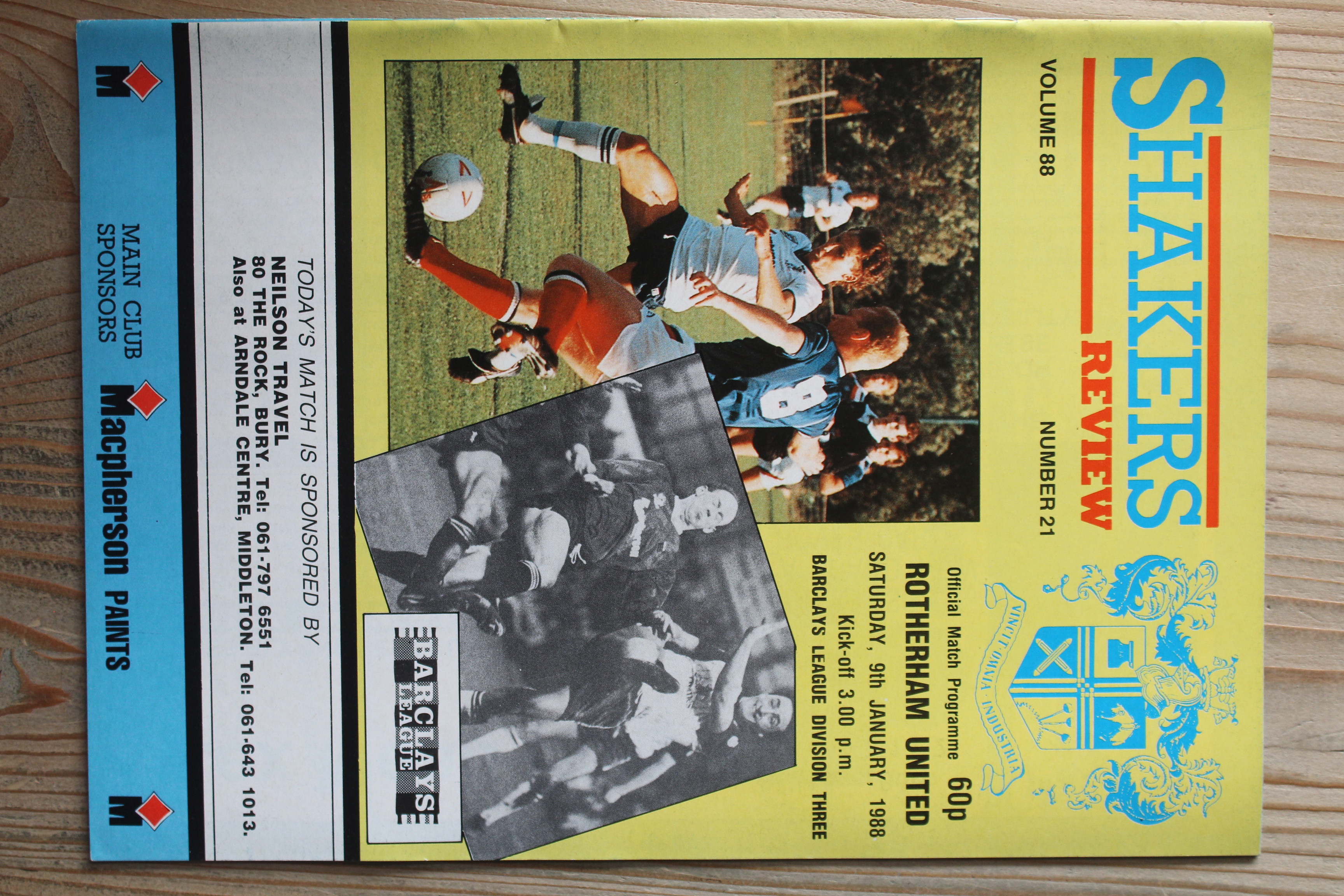 Bury FC v Rotherham United FC