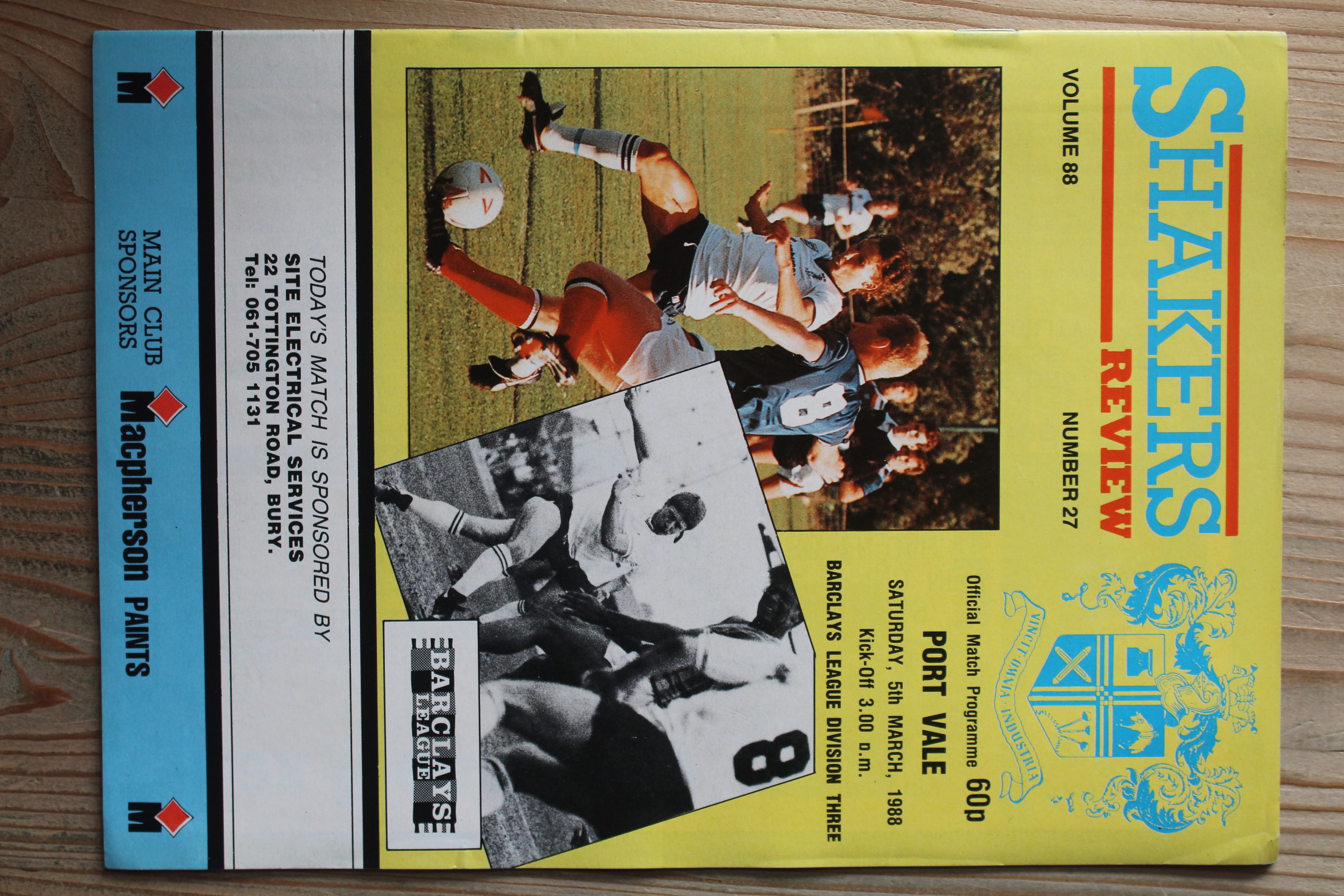 Bury FC v Port Vale FC