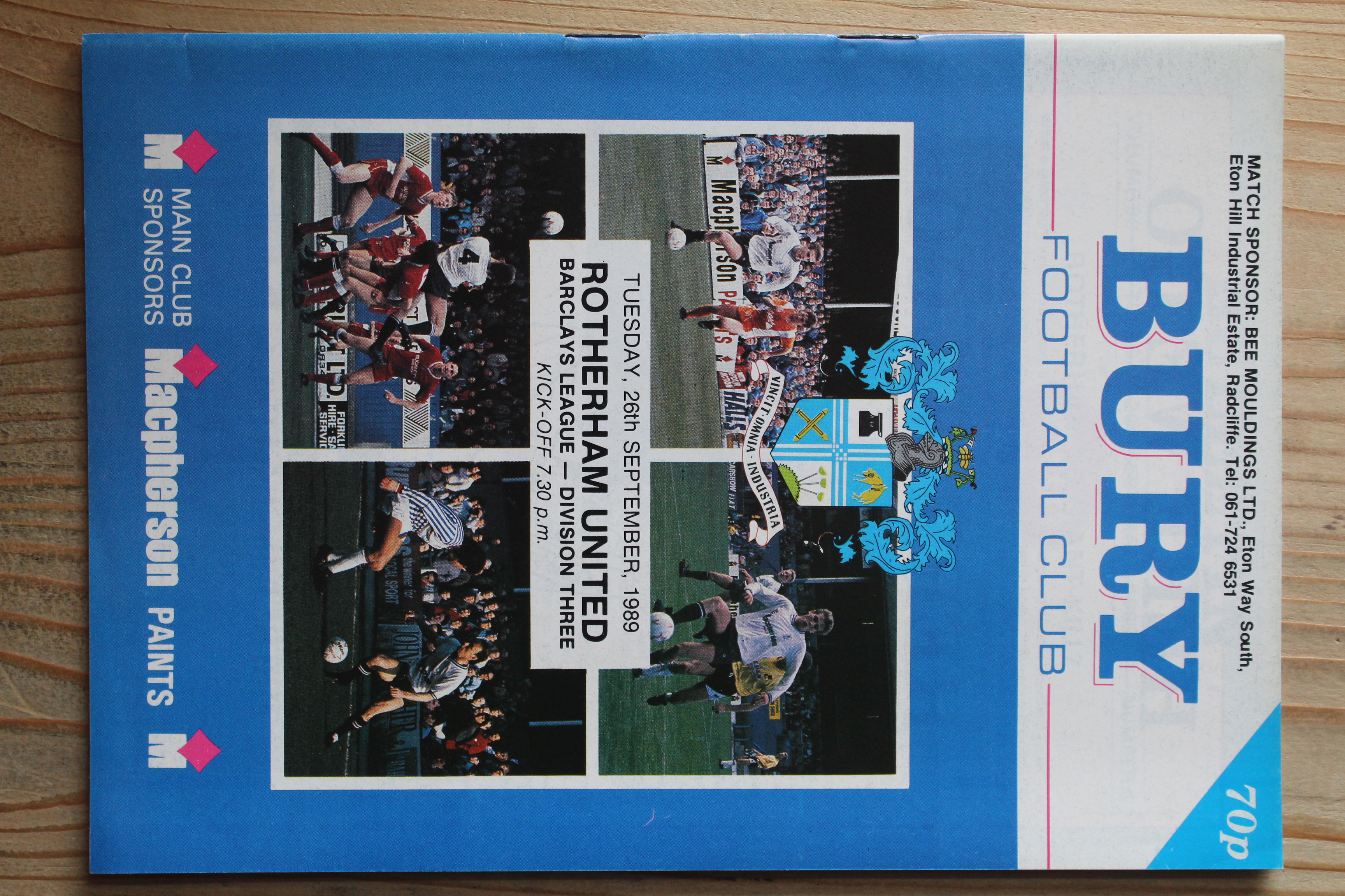 Bury FC v Rotherham United FC