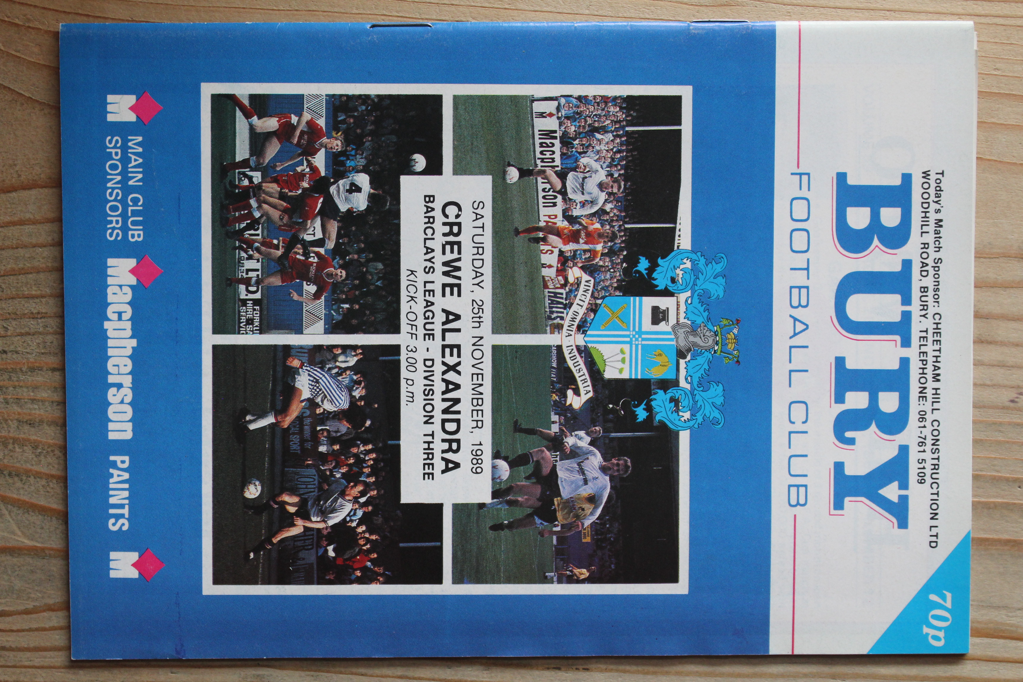 Bury FC v Crewe Alexandra FC