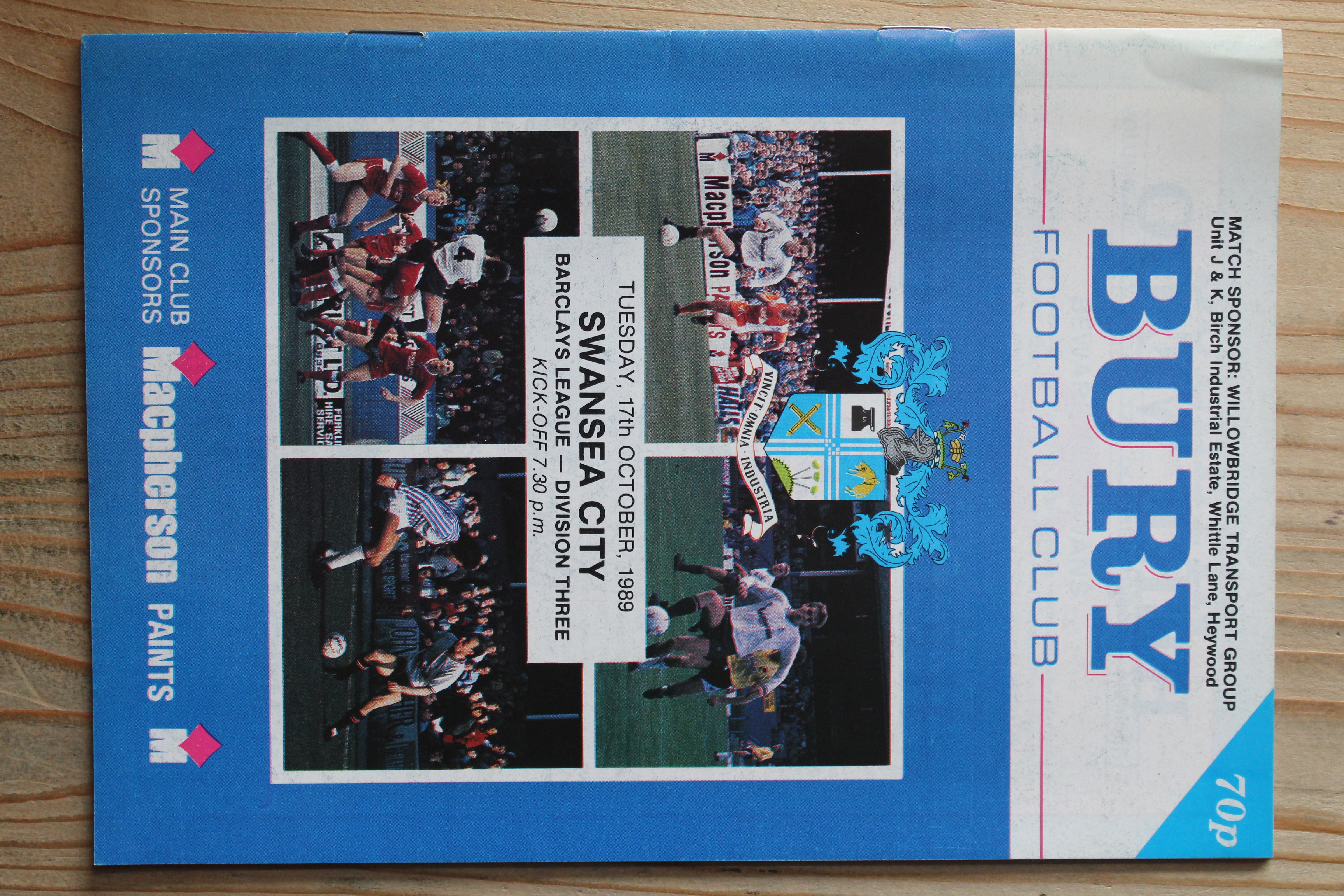 Bury FC v Swansea City FC