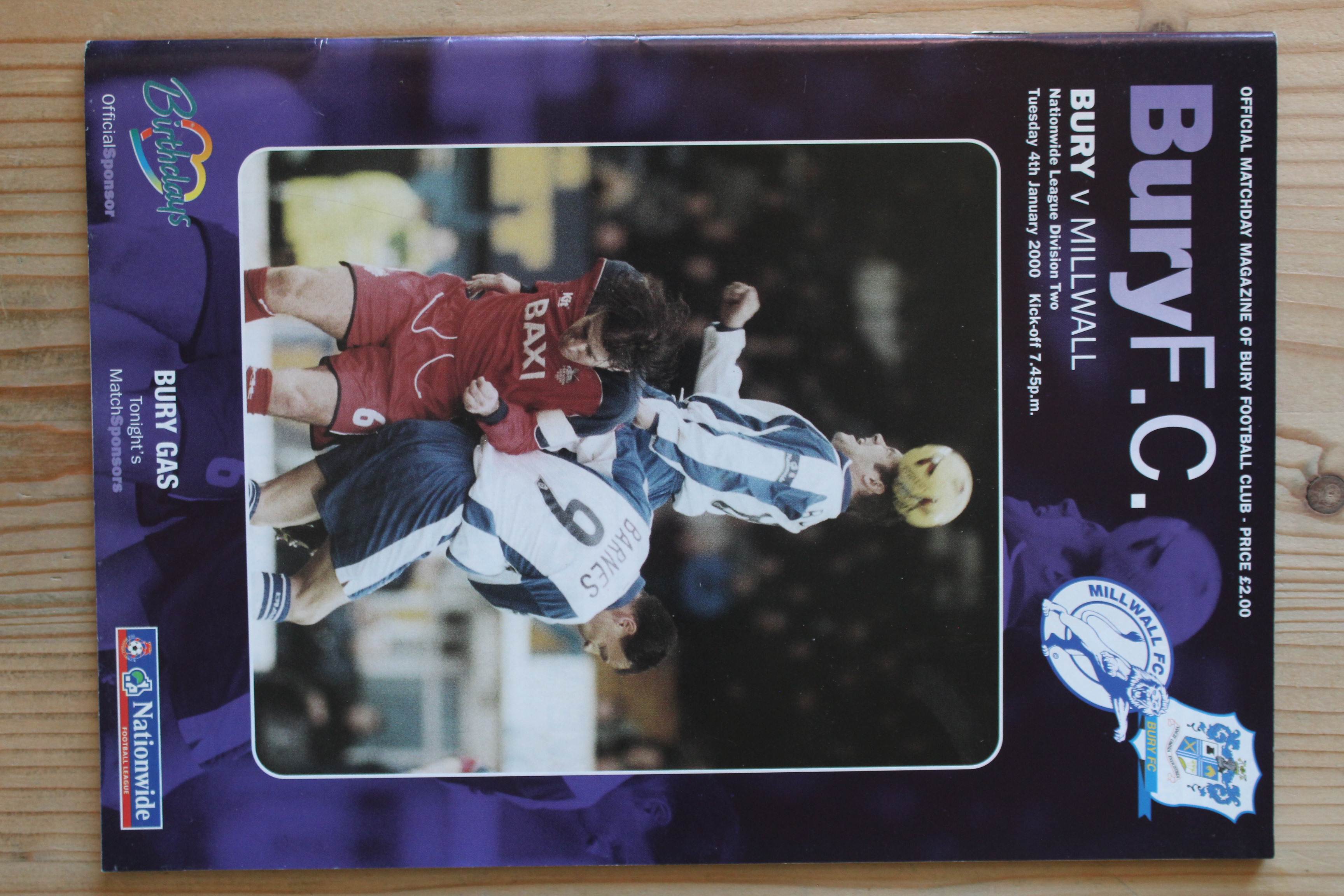 Bury FC v Millwall FC