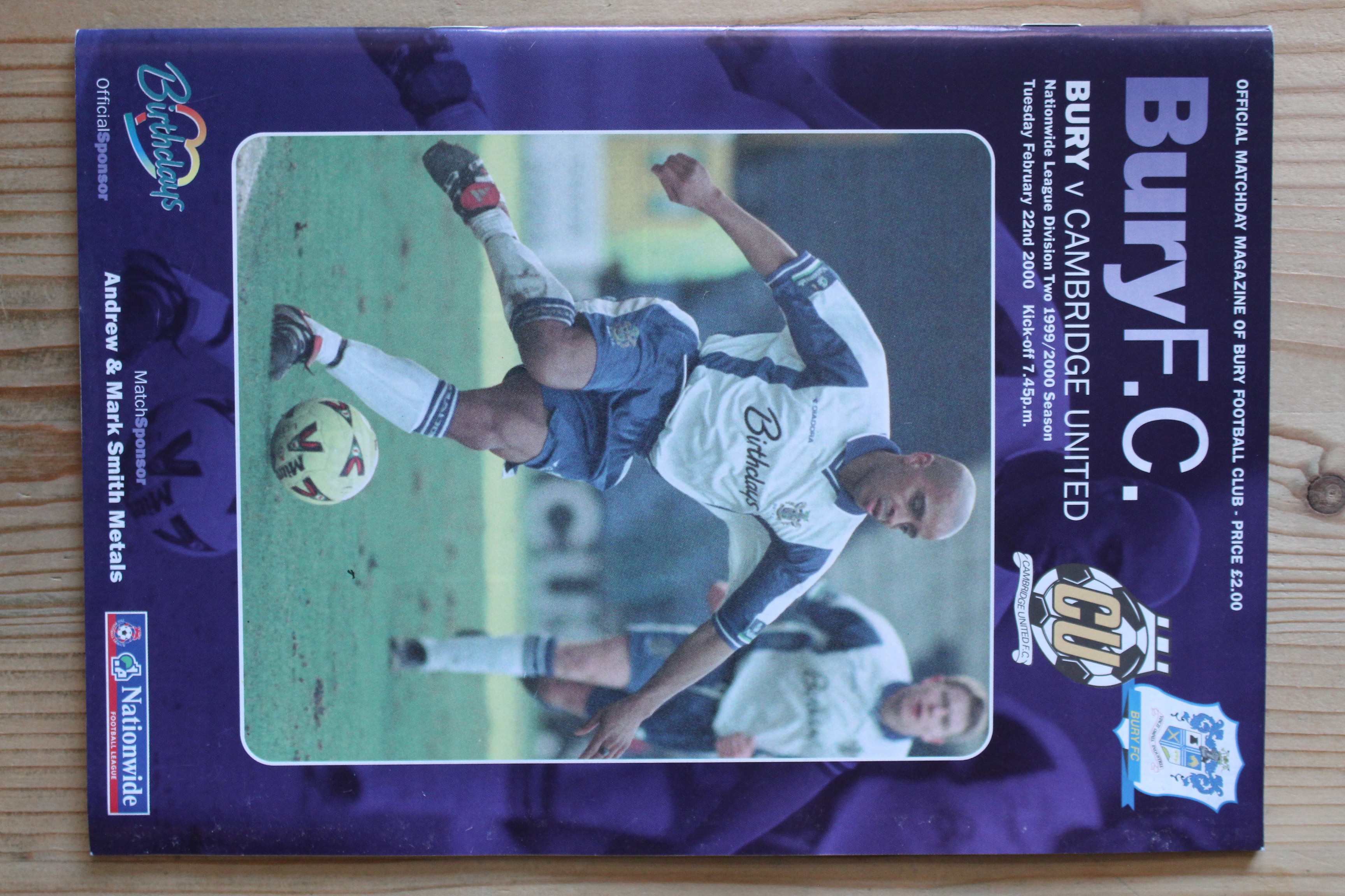 Bury FC v Cambridge United FC