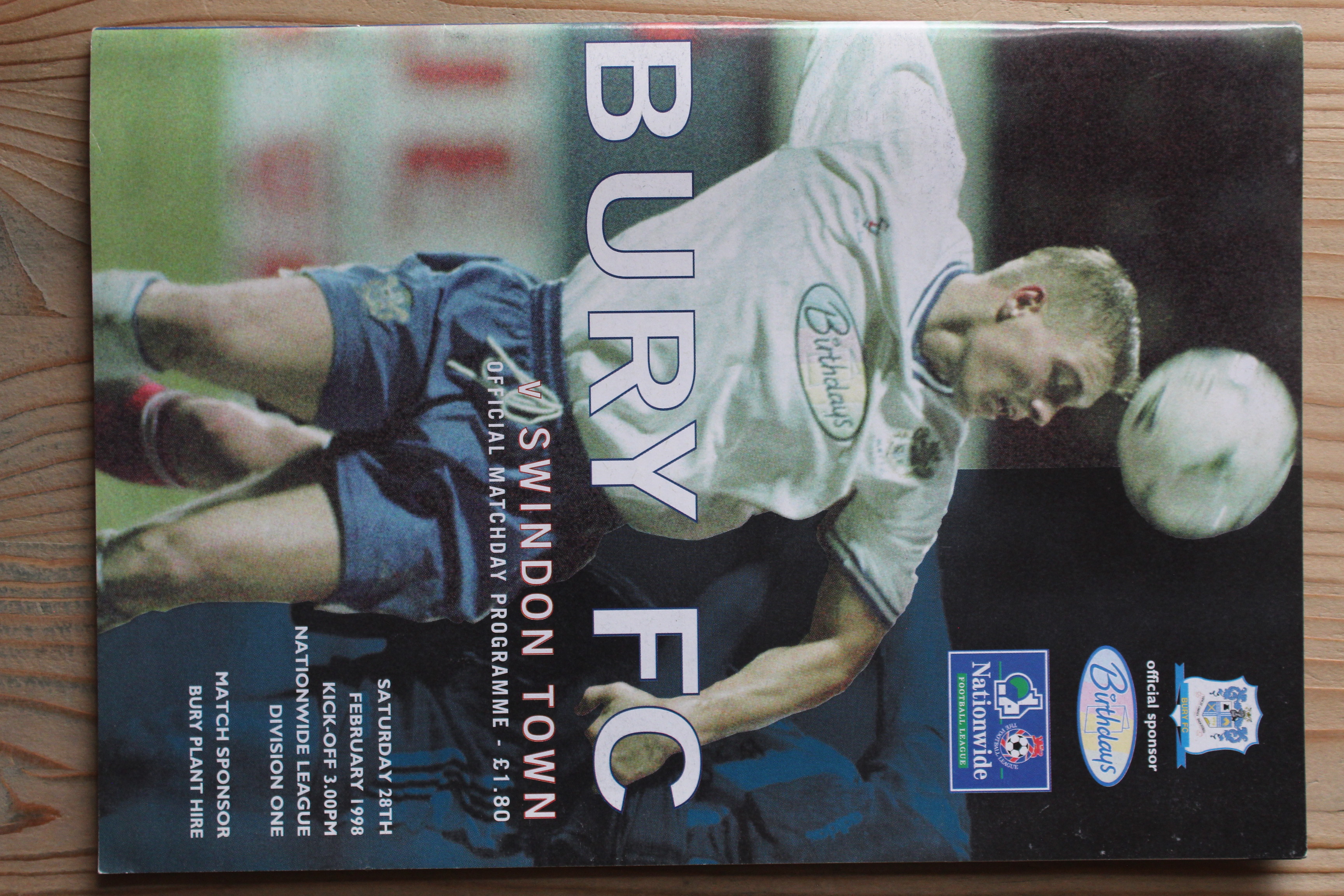 Bury FC v Swindon Town FC