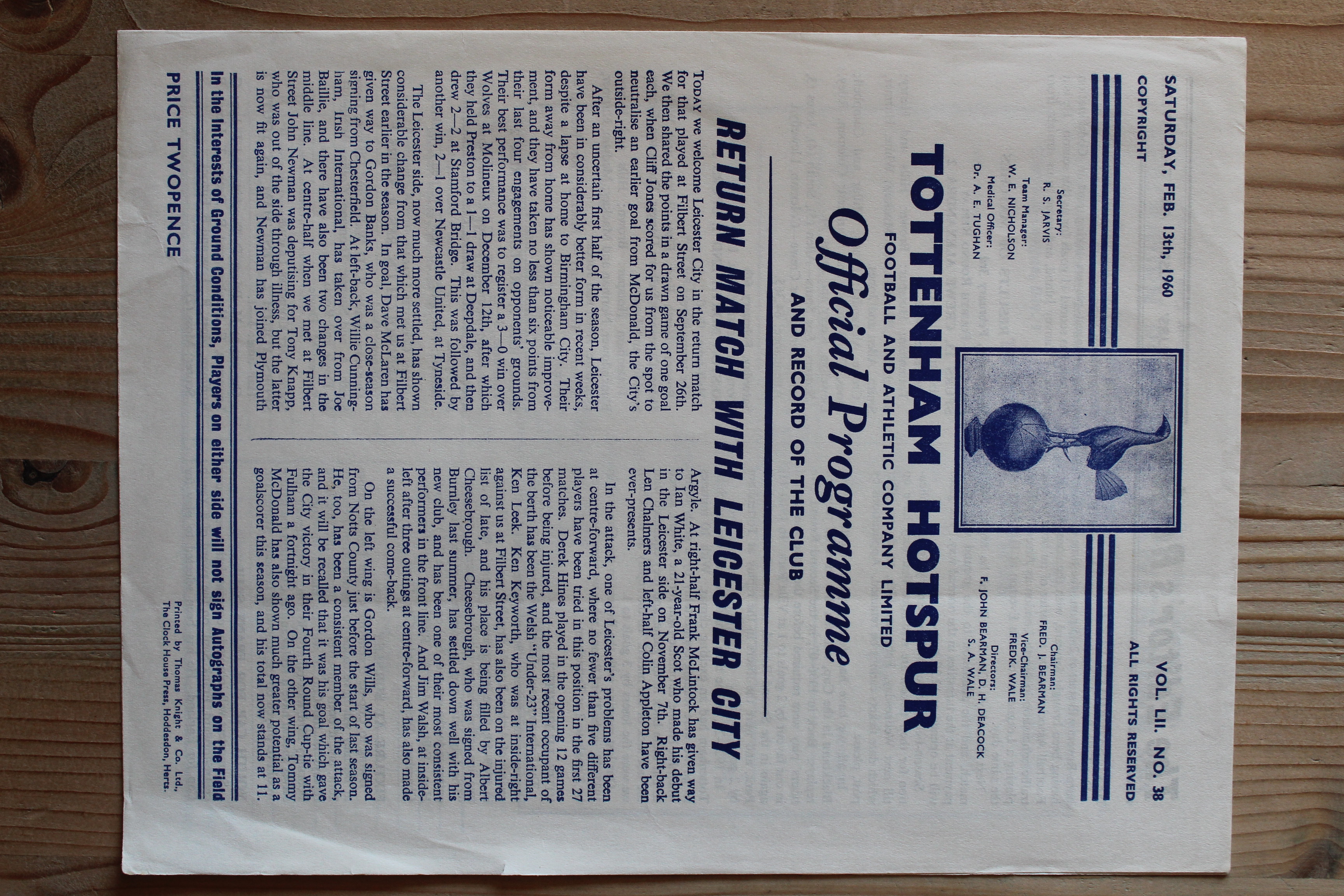 Tottenham Hotspur FC v Leicester City FC