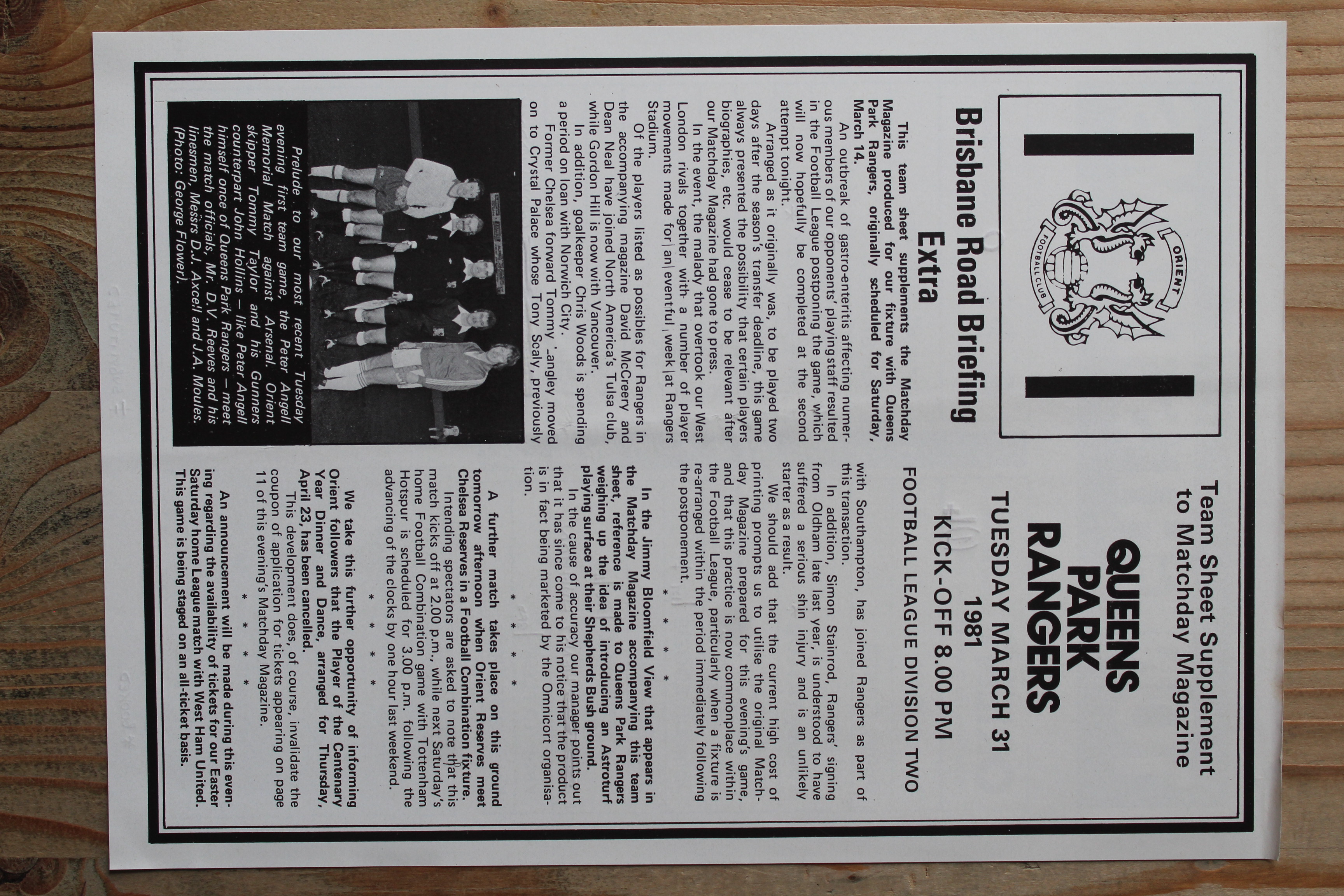 Orient v Queens Park Rangers FC