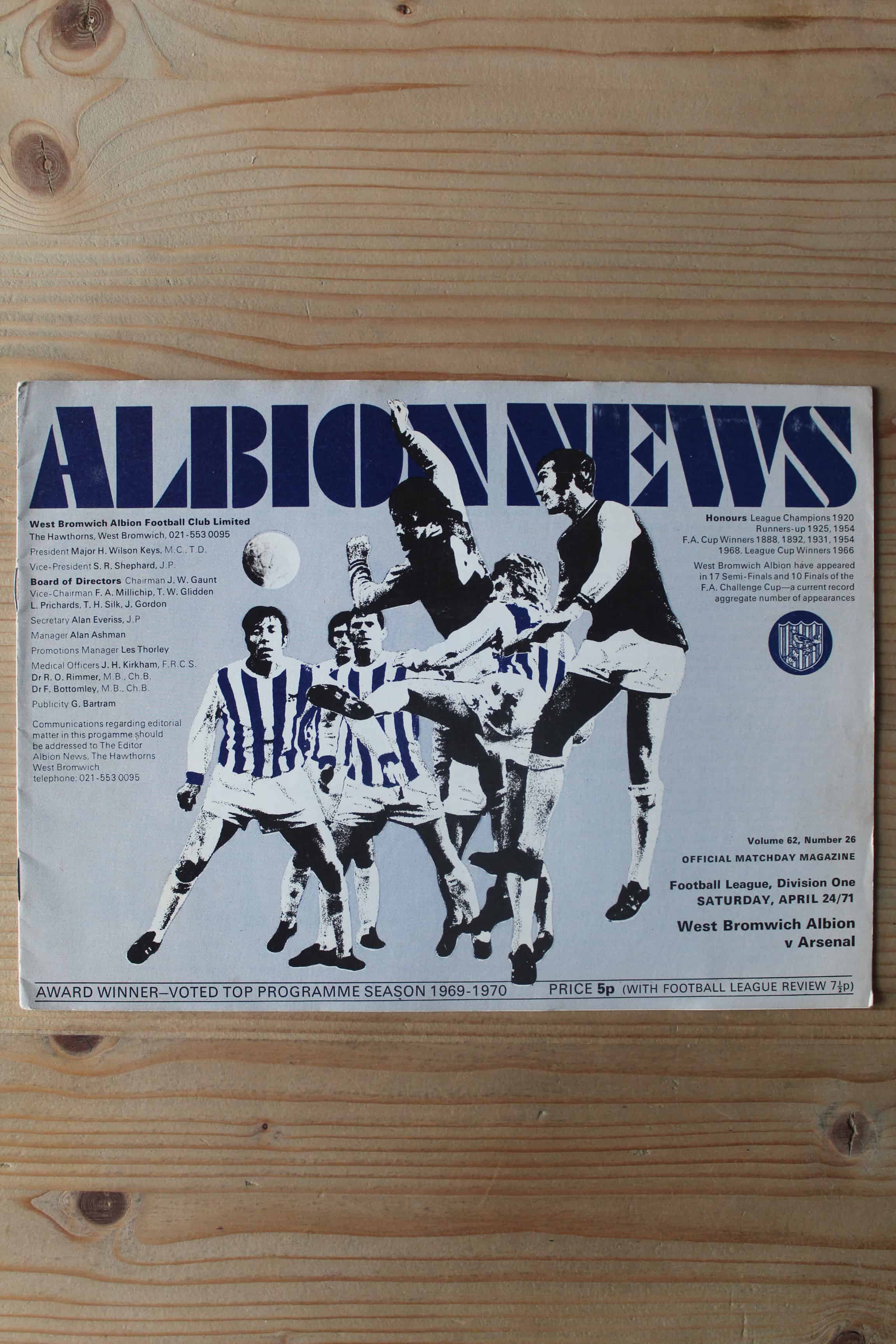 West Bromwich Albion FC  v Arsenal FC