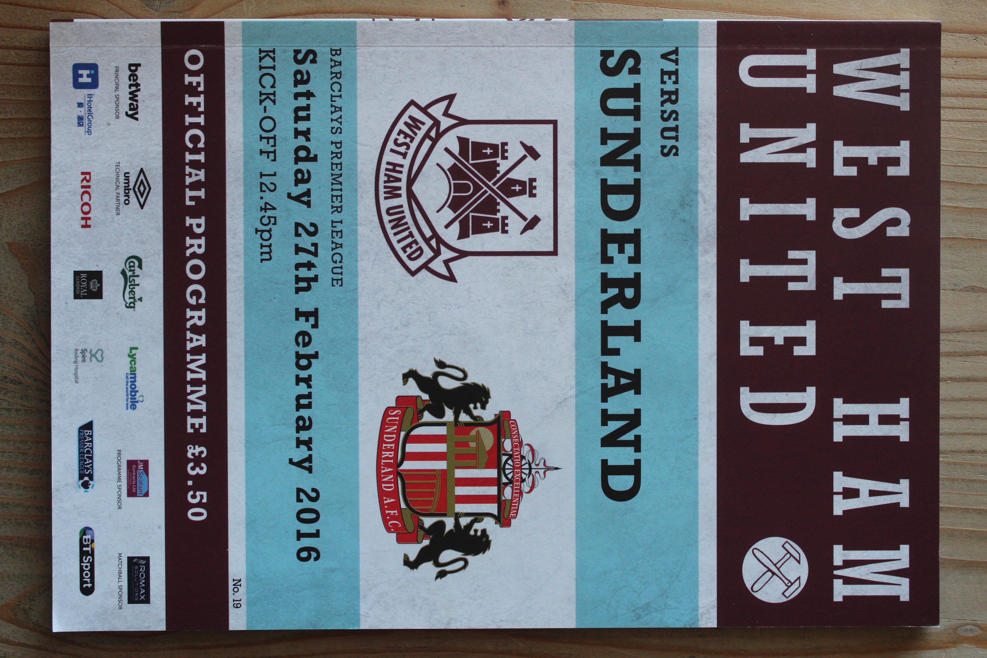 West Ham United FC v Sunderland FC