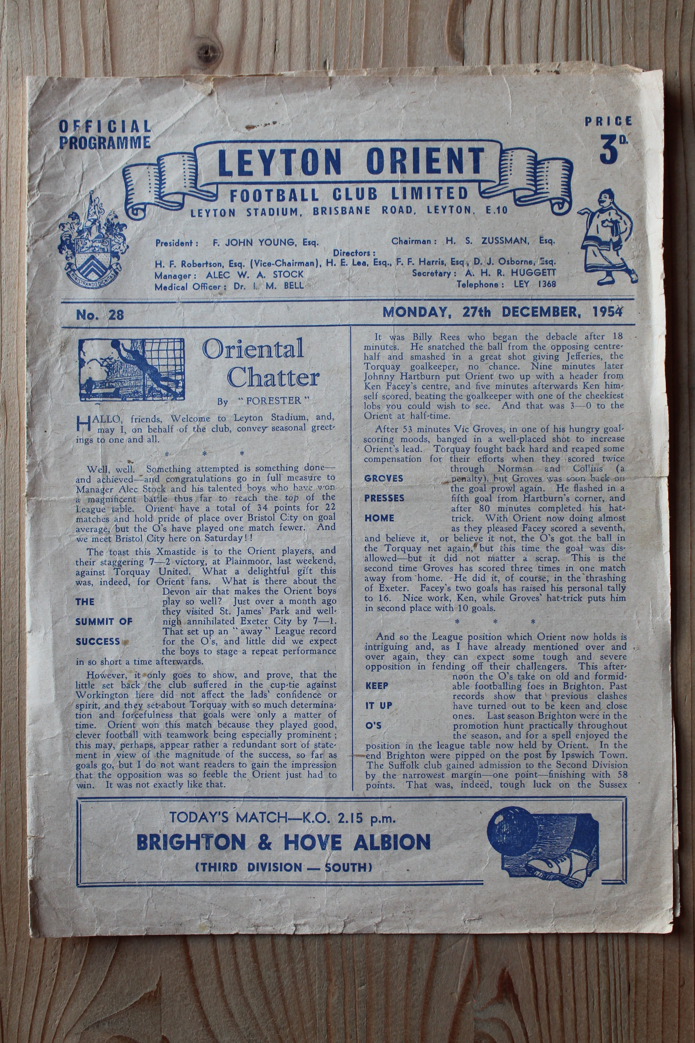 Leyton Orient FC v Brighton & Hove Albion FC