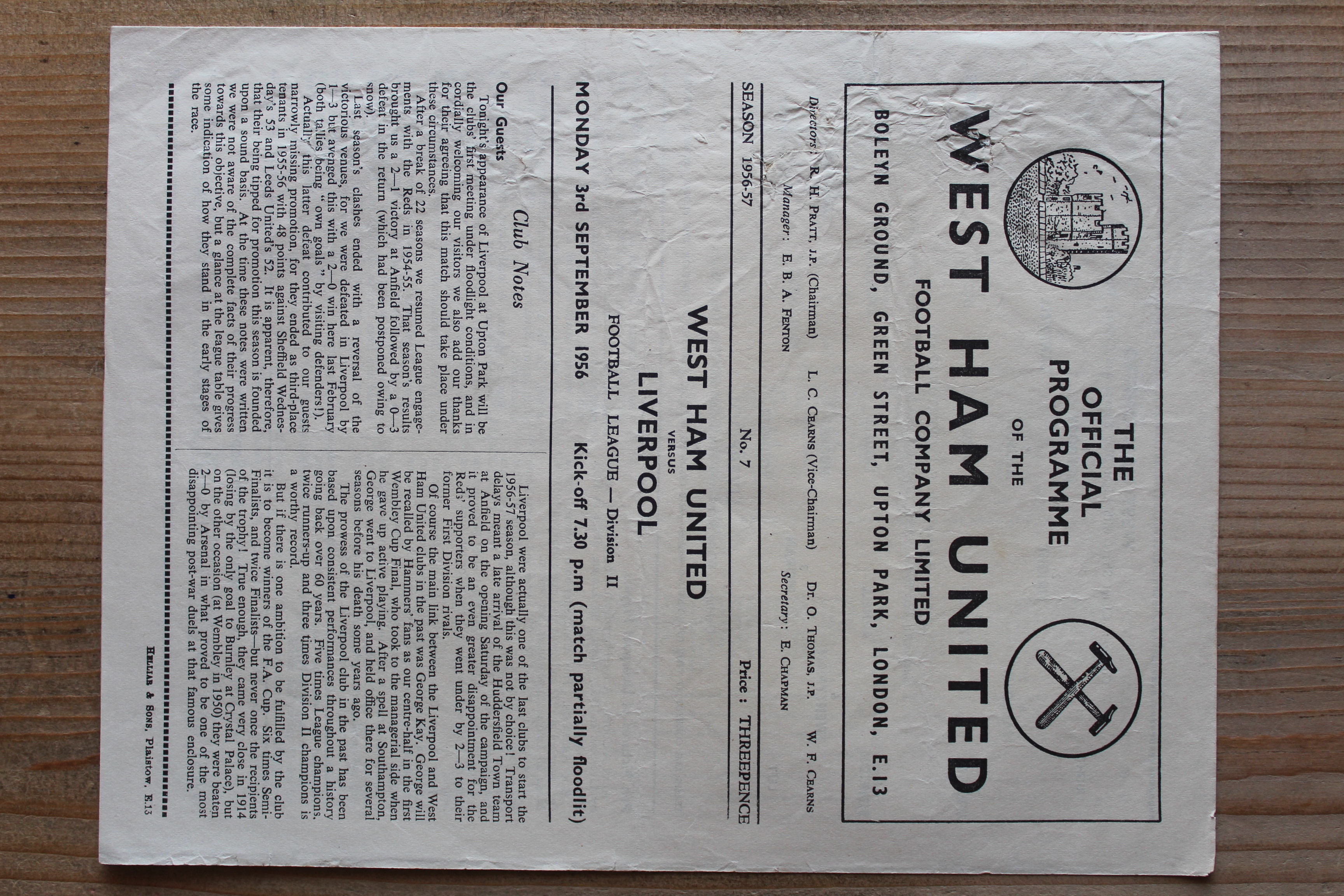 West Ham United FC v Liverpool FC