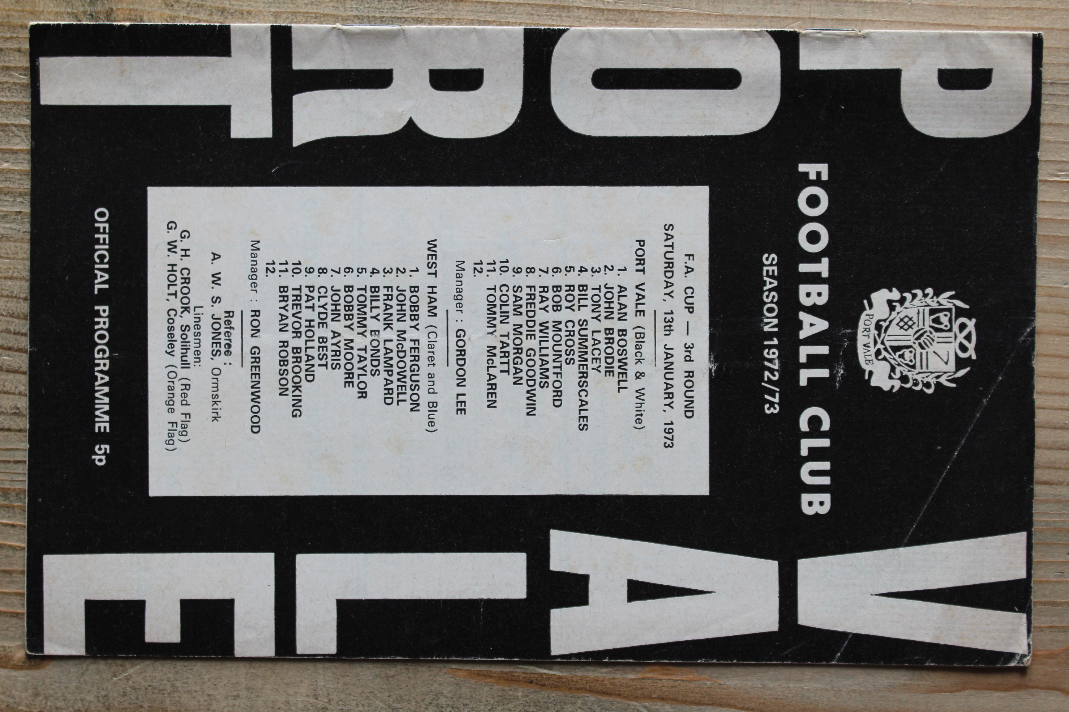 Port Vale FC v West Ham United FC