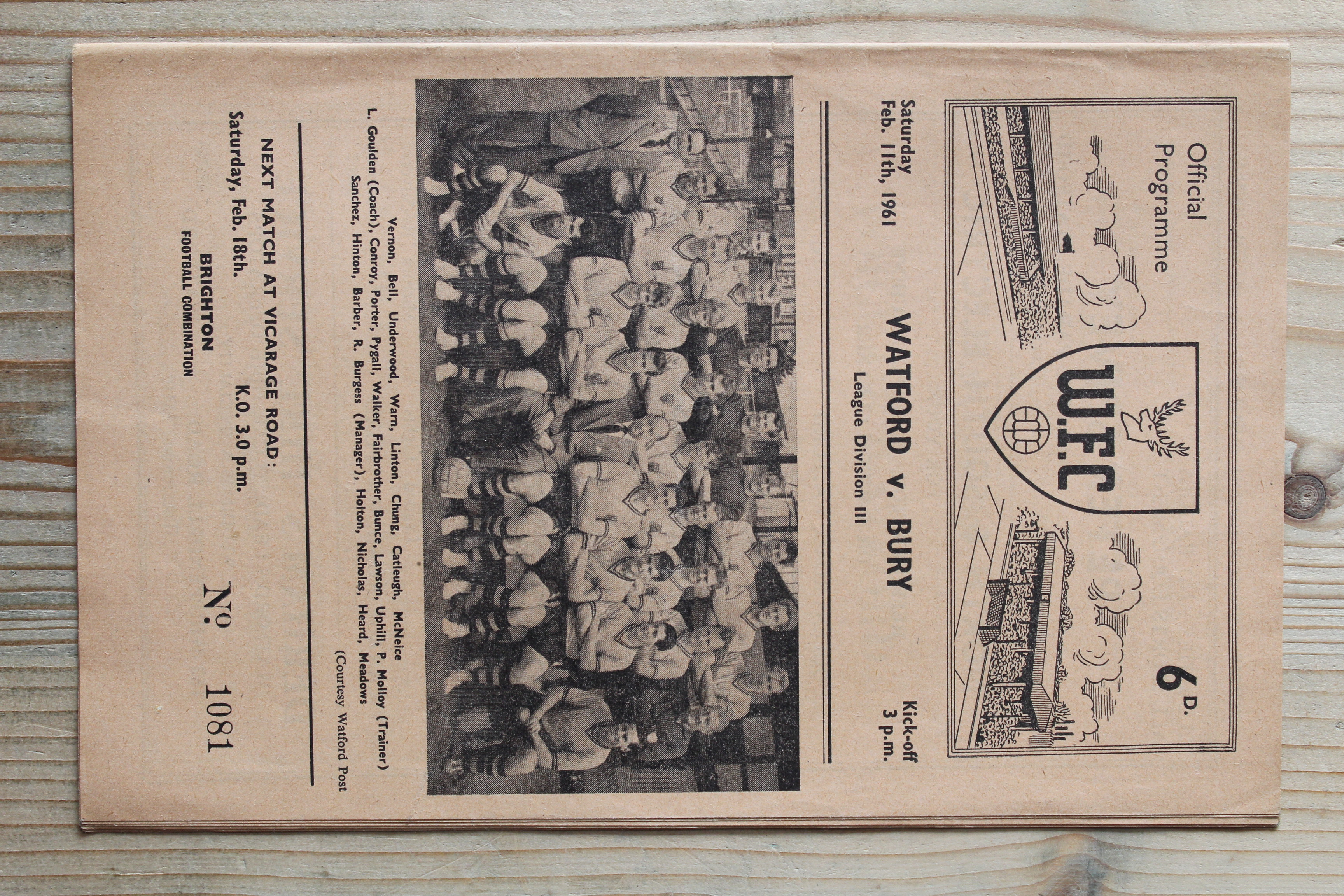 Watford FC v Bury FC