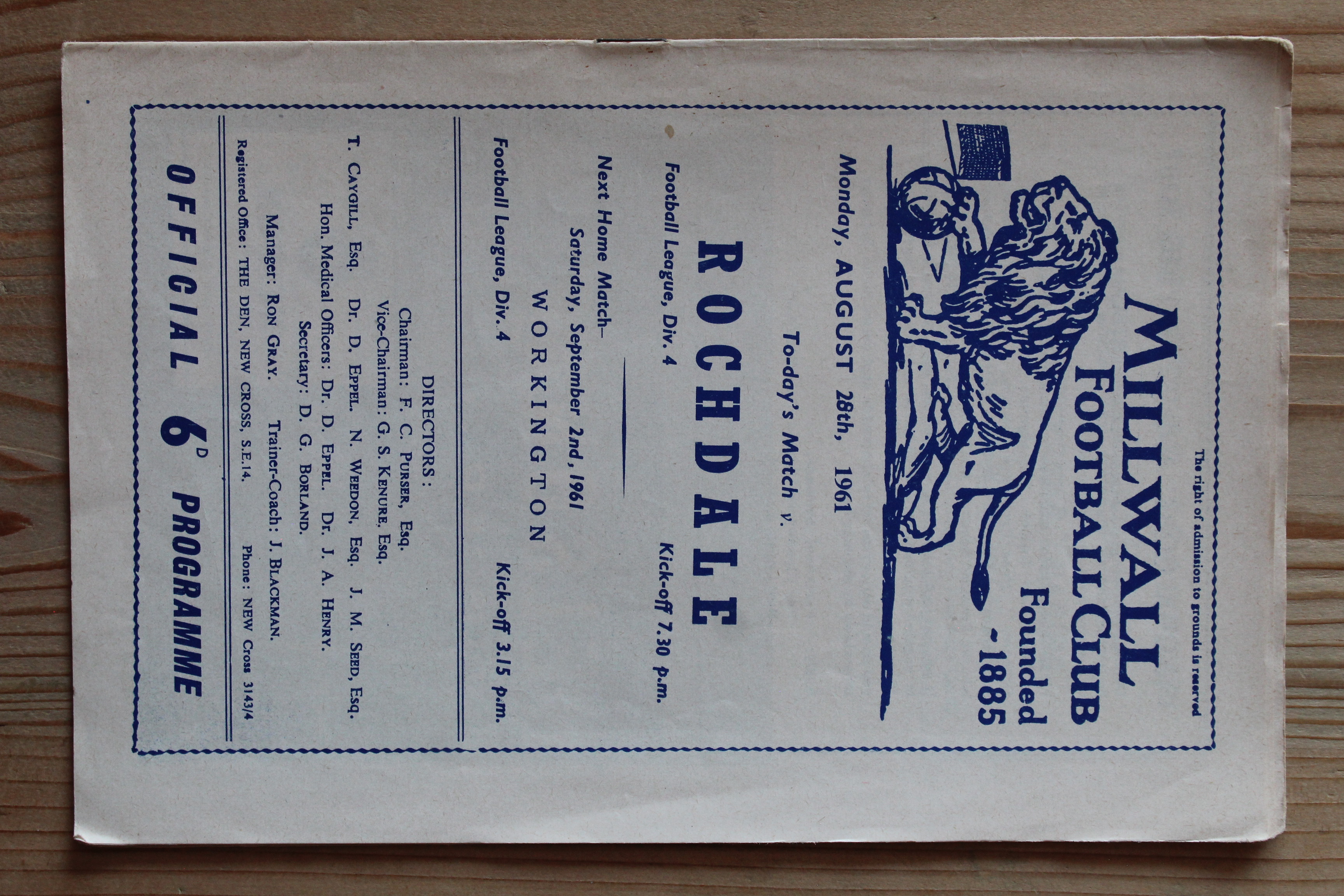 Millwall FC v Workington