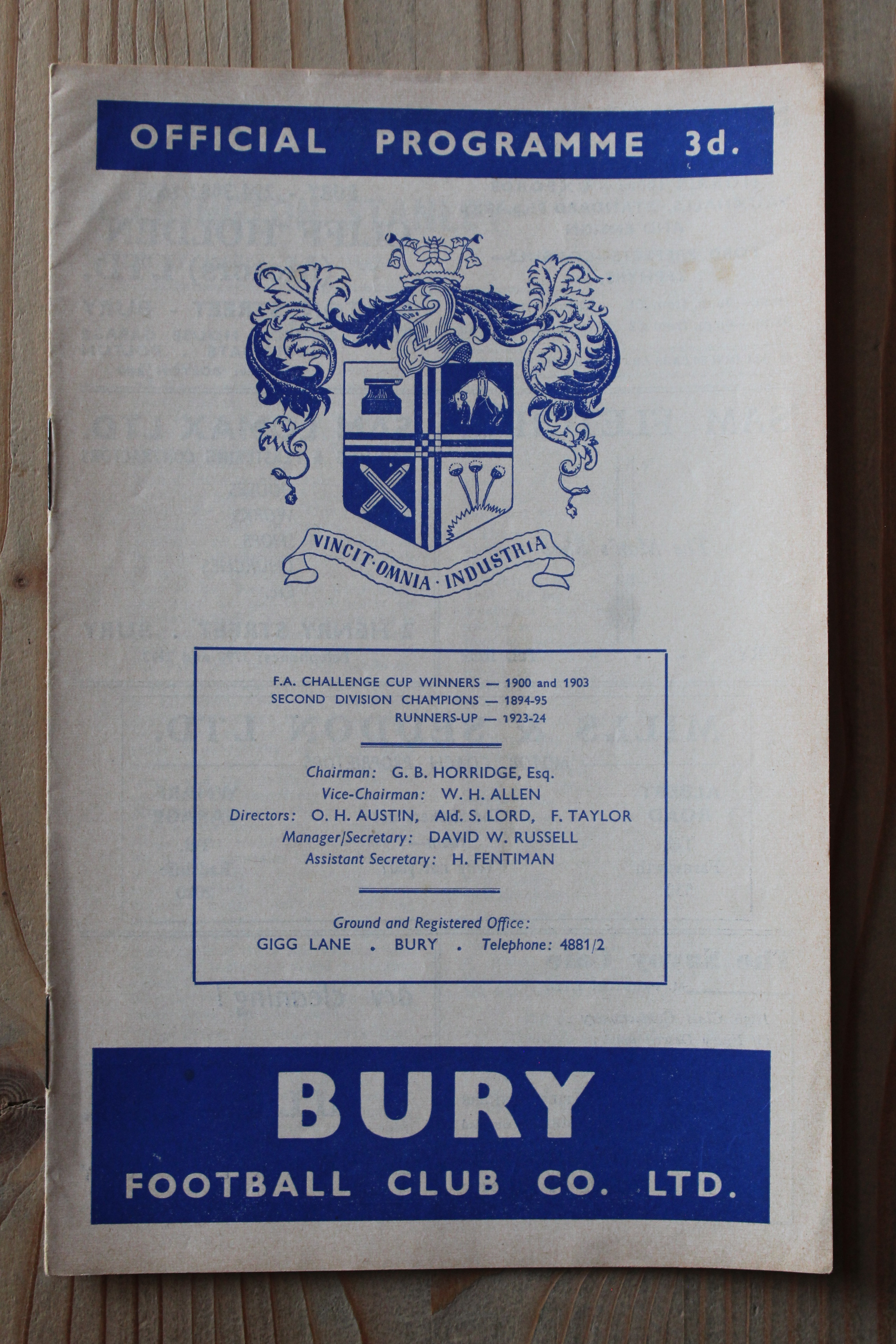 Bury FC v Accrington Stanley (1891)