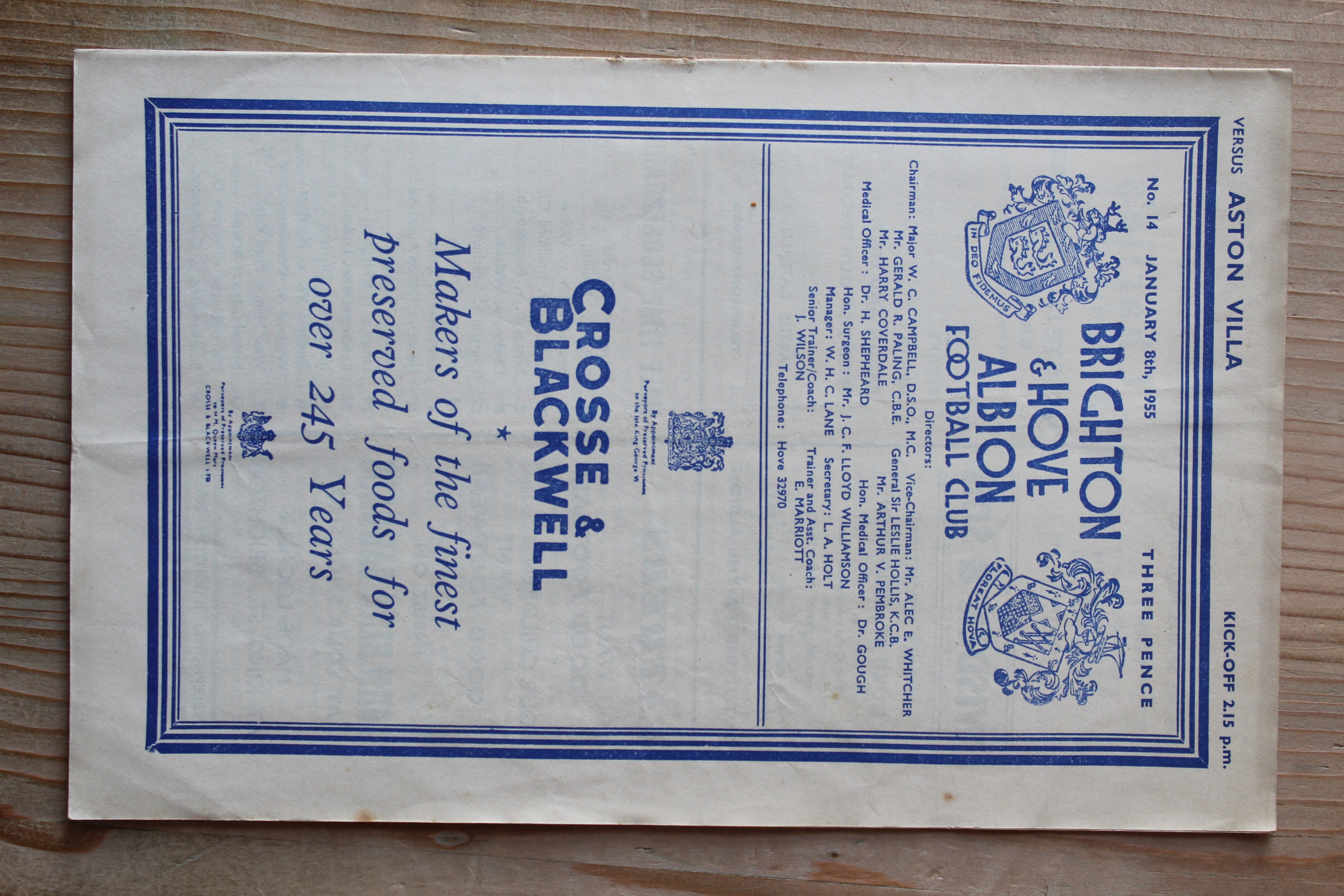 Brighton & Hove Albion FC v Aston Villa FC