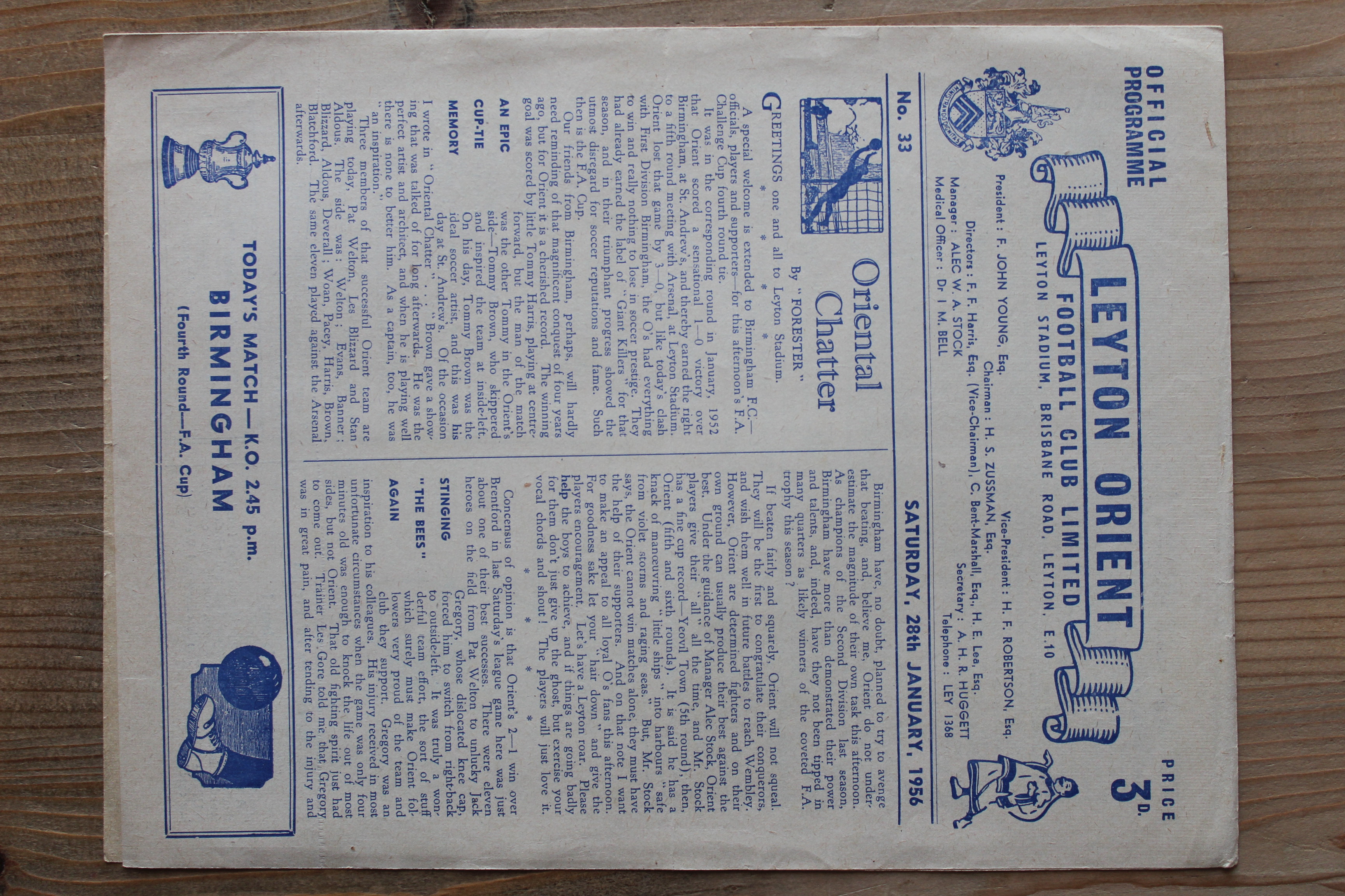 Leyton Orient FC v Birmingham City FC
