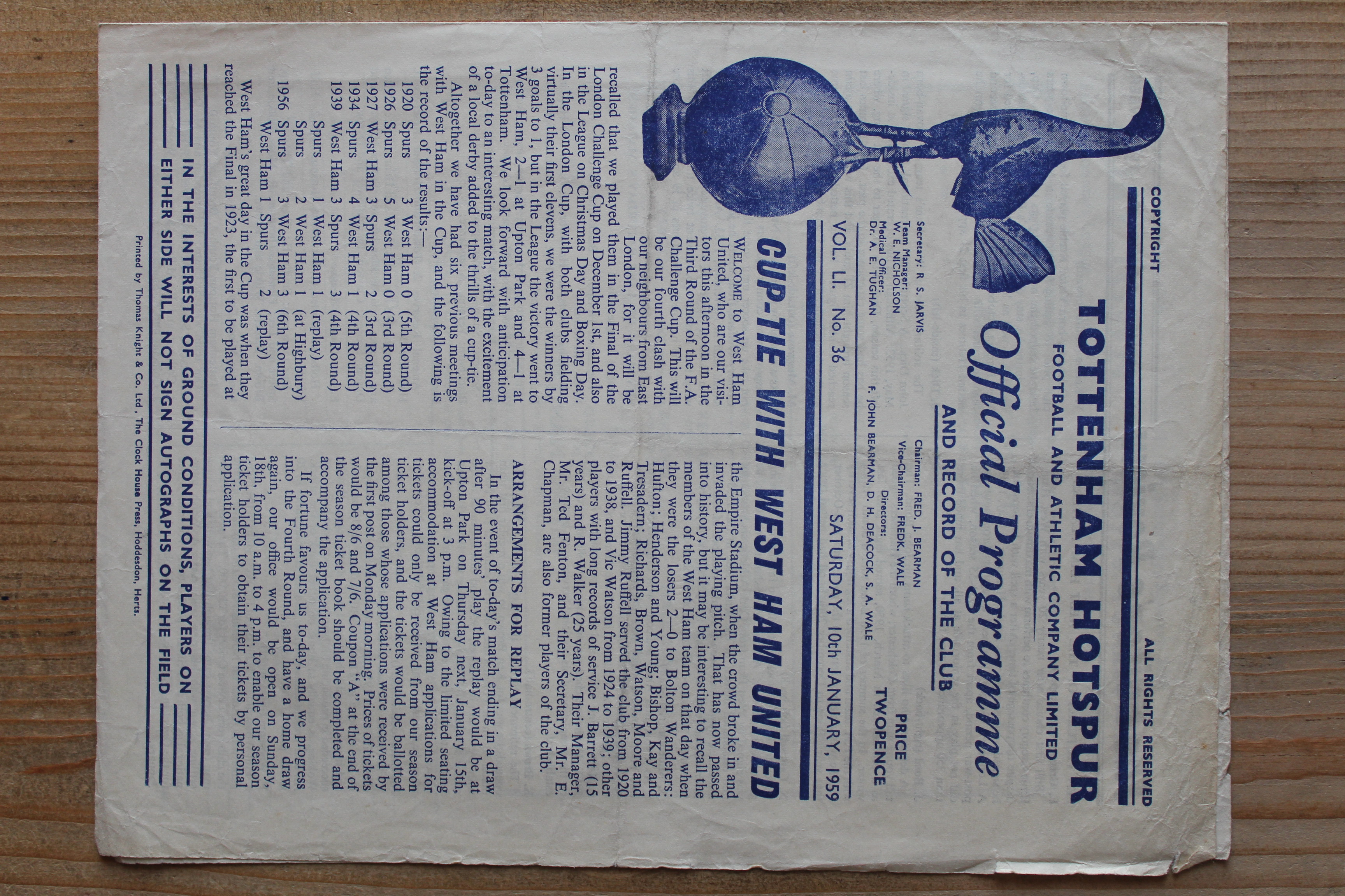 Tottenham Hotspur FC v West Ham United FC
