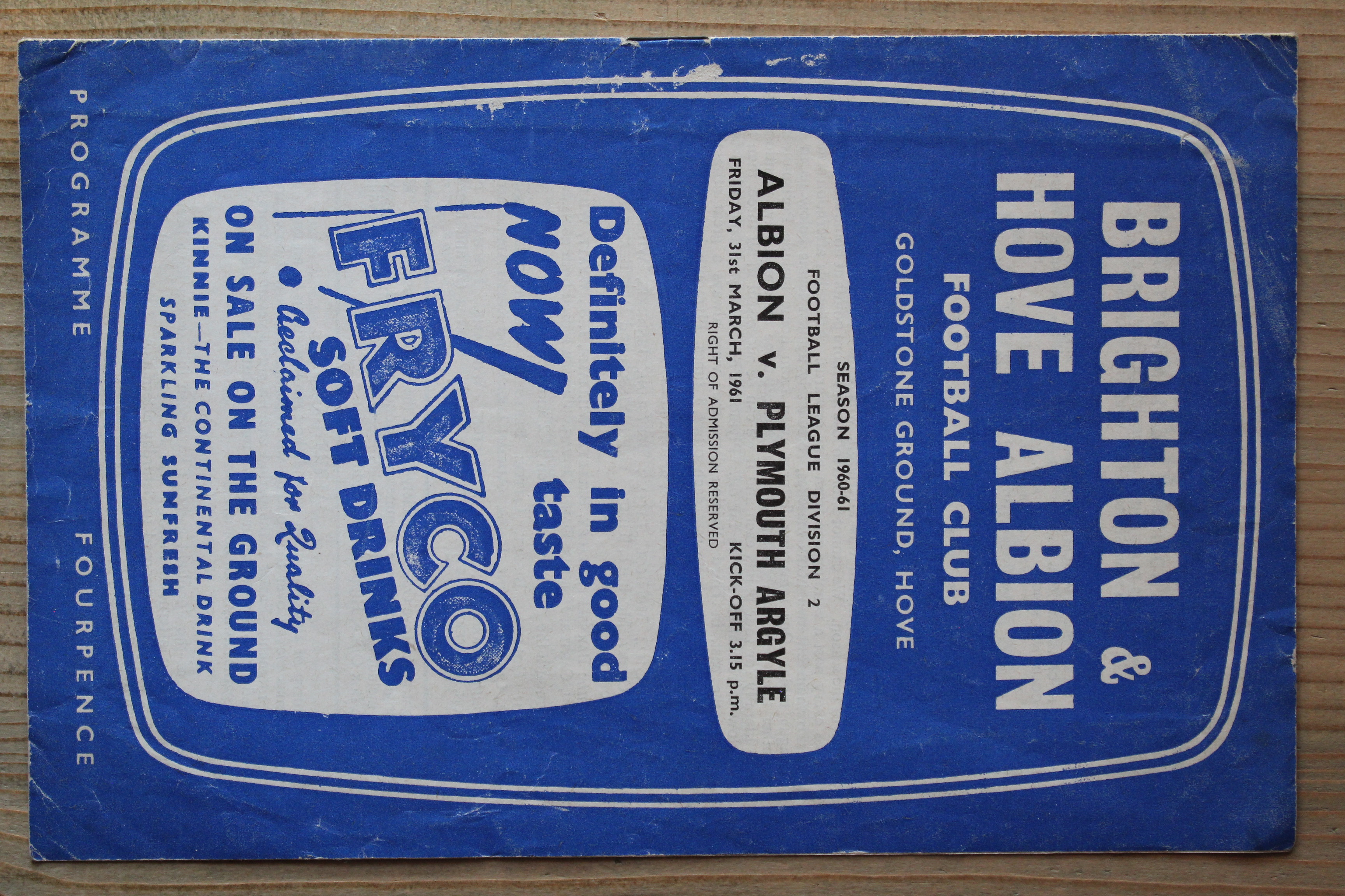 Brighton & Hove Albion FC v Plymouth Argyle FC