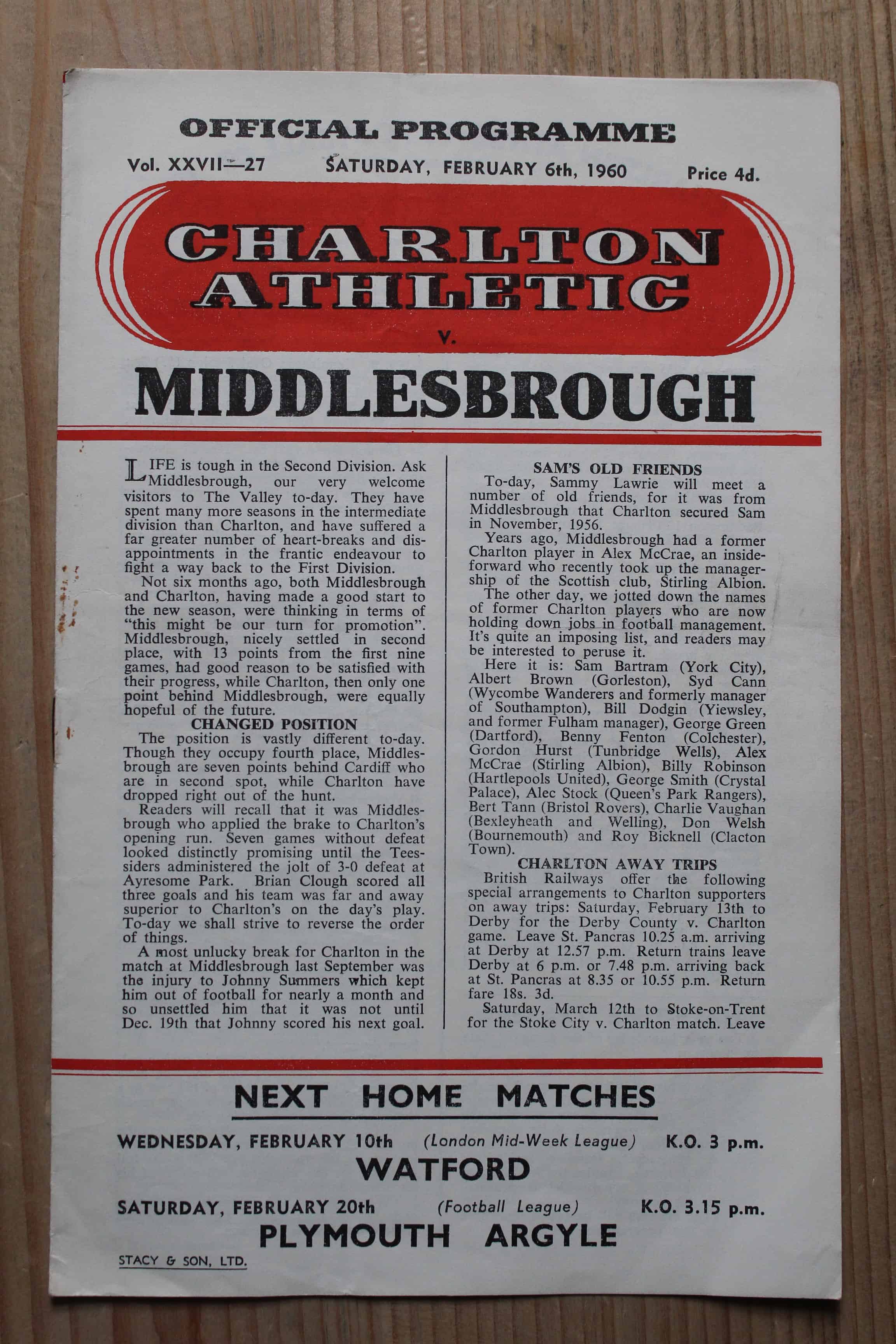 Charlton Athletic FC v Middlesbrough FC