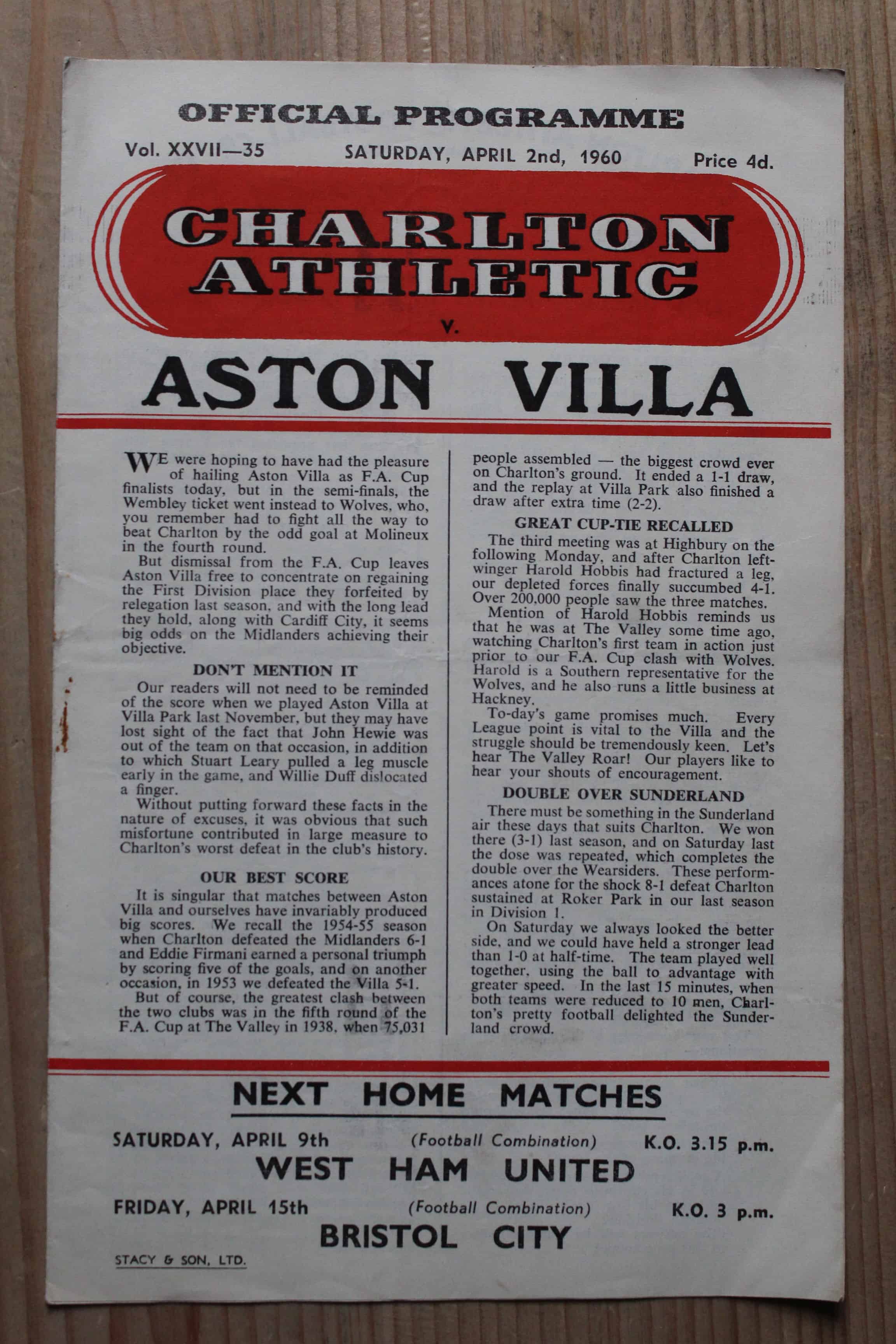 Charlton Athletic FC v Aston Villa FC