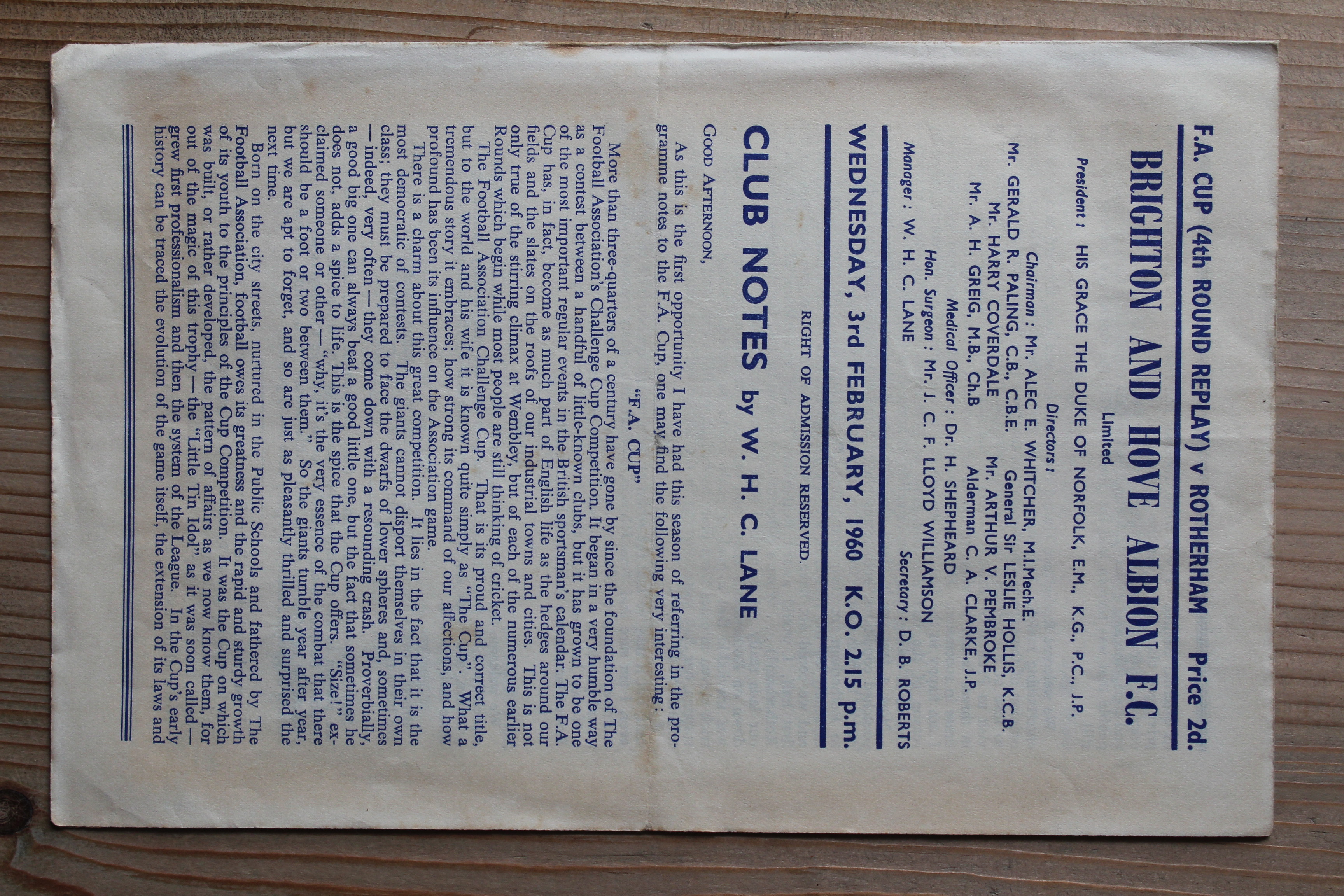 Brighton & Hove Albion FC v Rotherham United FC