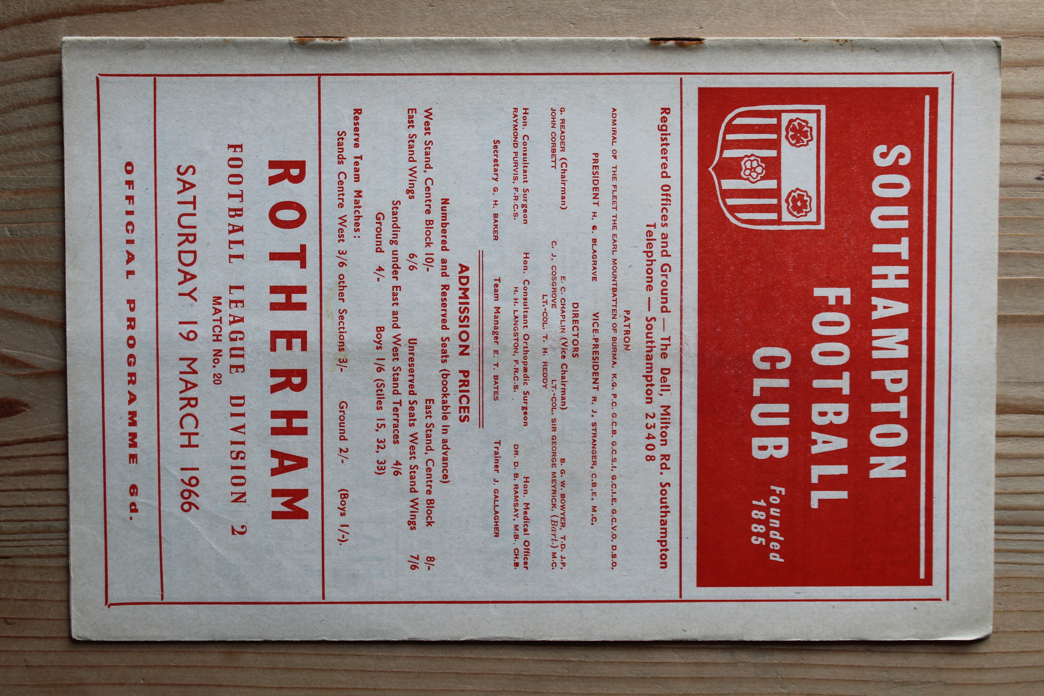 Southampton FC v Rotherham United FC