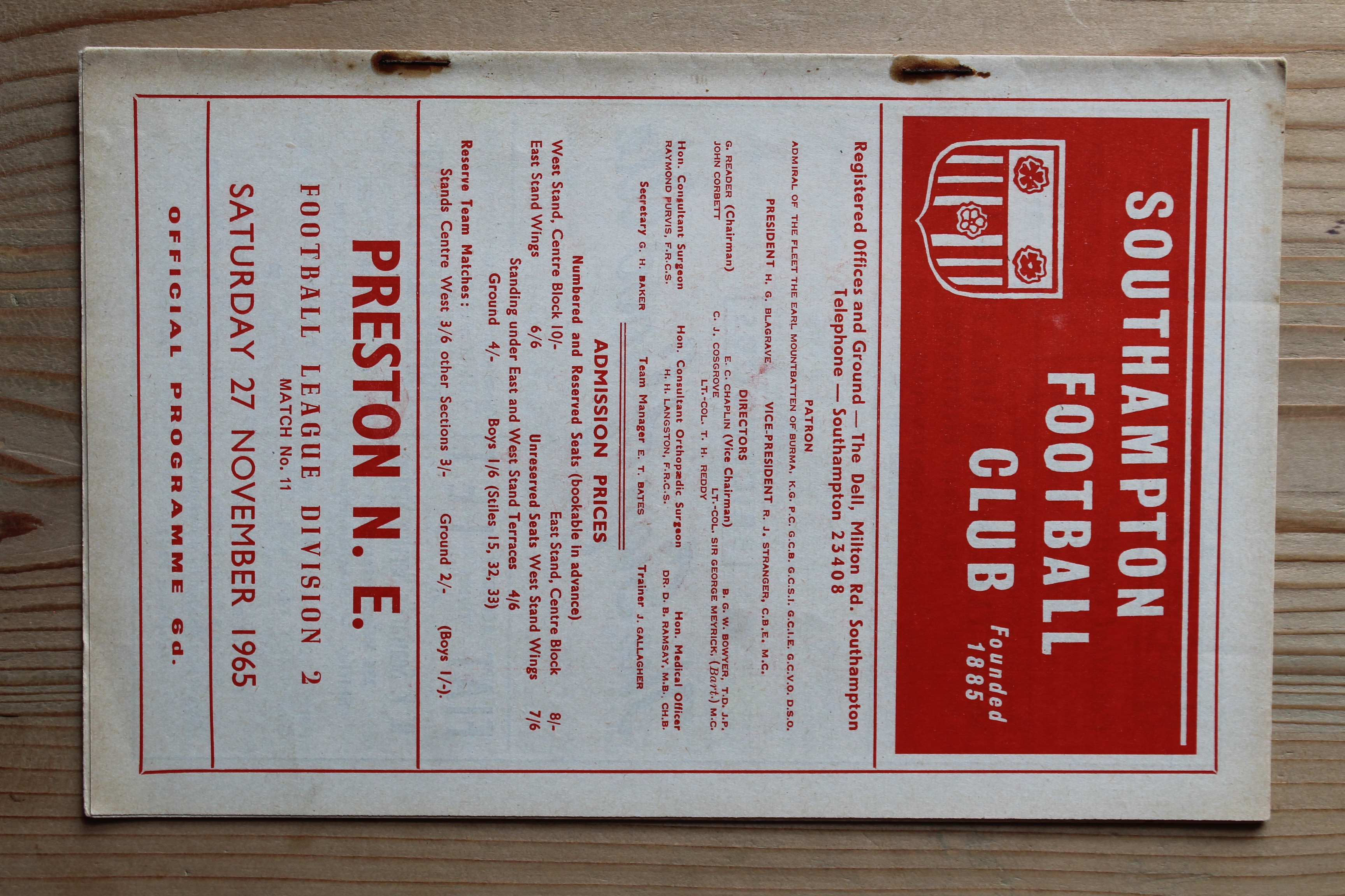 Southampton FC v Preston North End FC